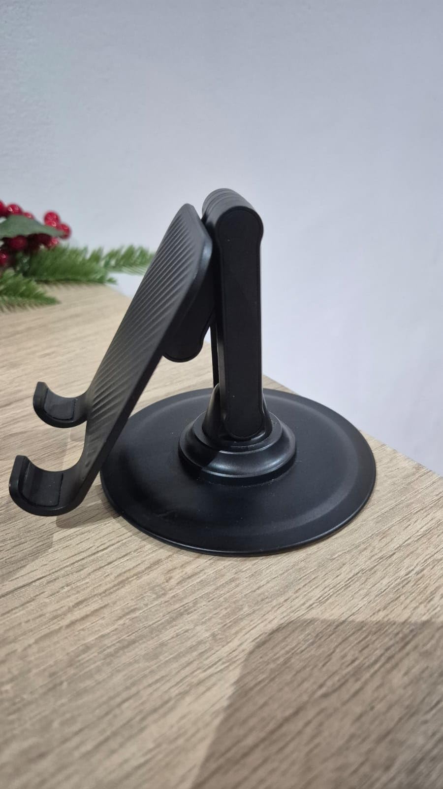 COOPER 360 Degree Stand, Rotating Cell Phone Stand for Desk | Sturdy Metal Base, Foldable, Portable | Cell Phone Holder for Desk (Piano Black) customer photo 2