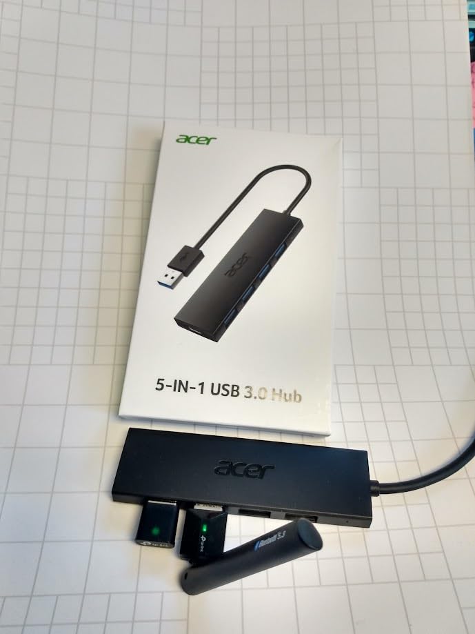Acer USB Hub 4 Ports, Multiple USB 3.0 Hub, USBA Splitter for Laptop with Type C Power Port, Extender for A Port Laptop, PC, Desktop and More (2ft) customer photo 2