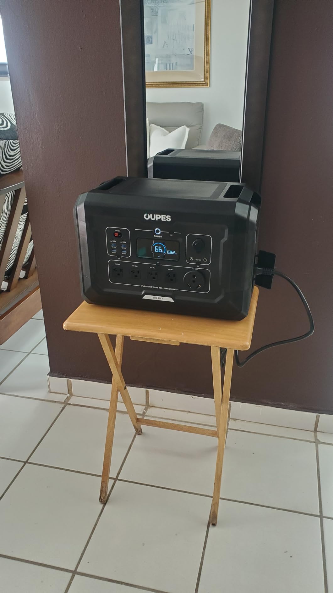 OUPES Mega 2 Portable Power Station 2500W (5400W Peak), 2048Wh LiFePO4 Battery Generator with 2100W Solar Charging & 1600W AC Charging for Home Backup, Power Outages, RVs, Off-grid Power customer photo 1