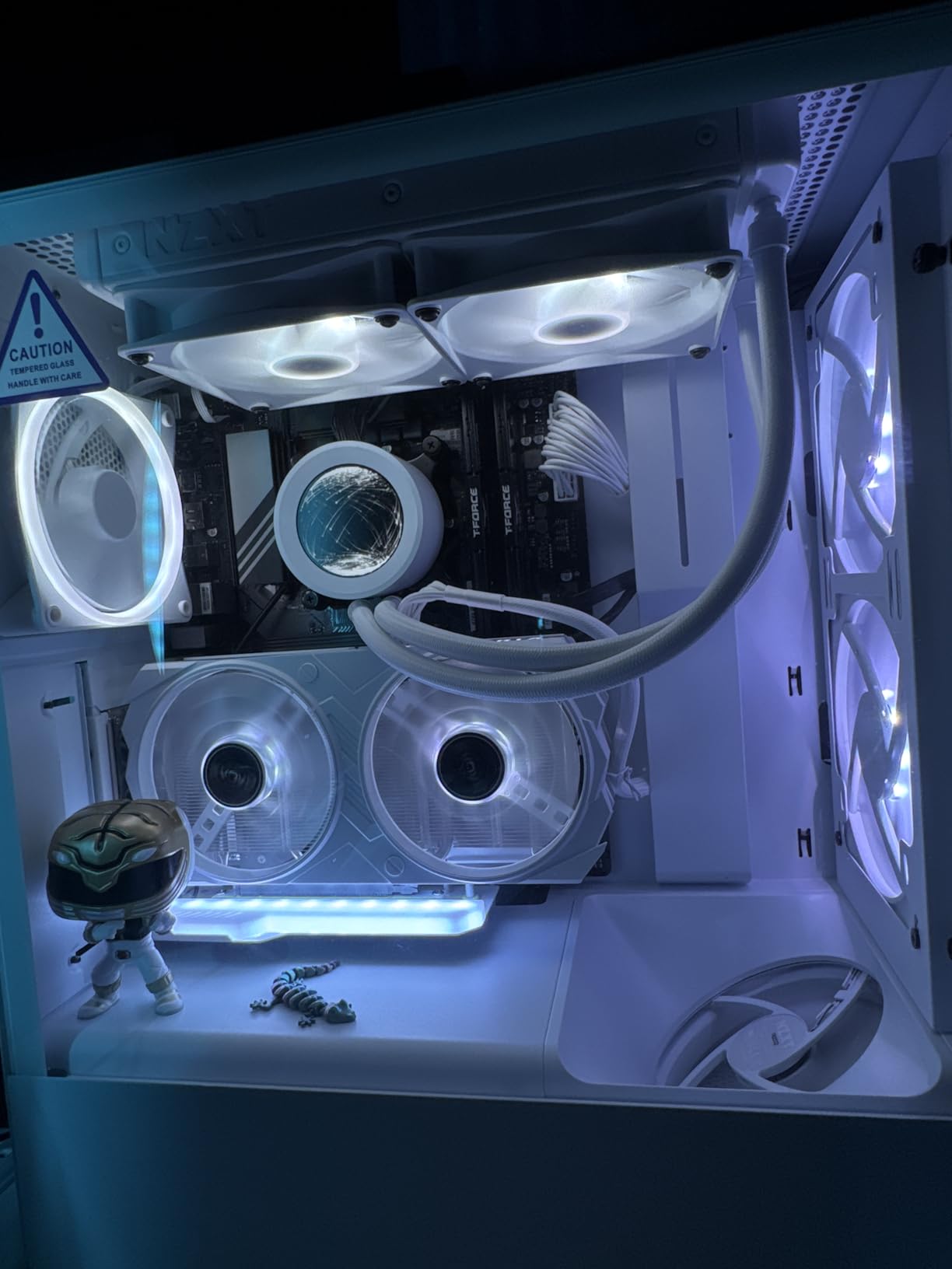 EZDIY-FAB Vertical GPU Mount with High-Speed PCIE 4.0 Riser Cable, ARGB Module, 115mm/4.52in Flexible Extension, 90 Degree Connector, Only Compatible to Full-Opened PCIe Slots-Black-YIHPI344-2 customer photo 2