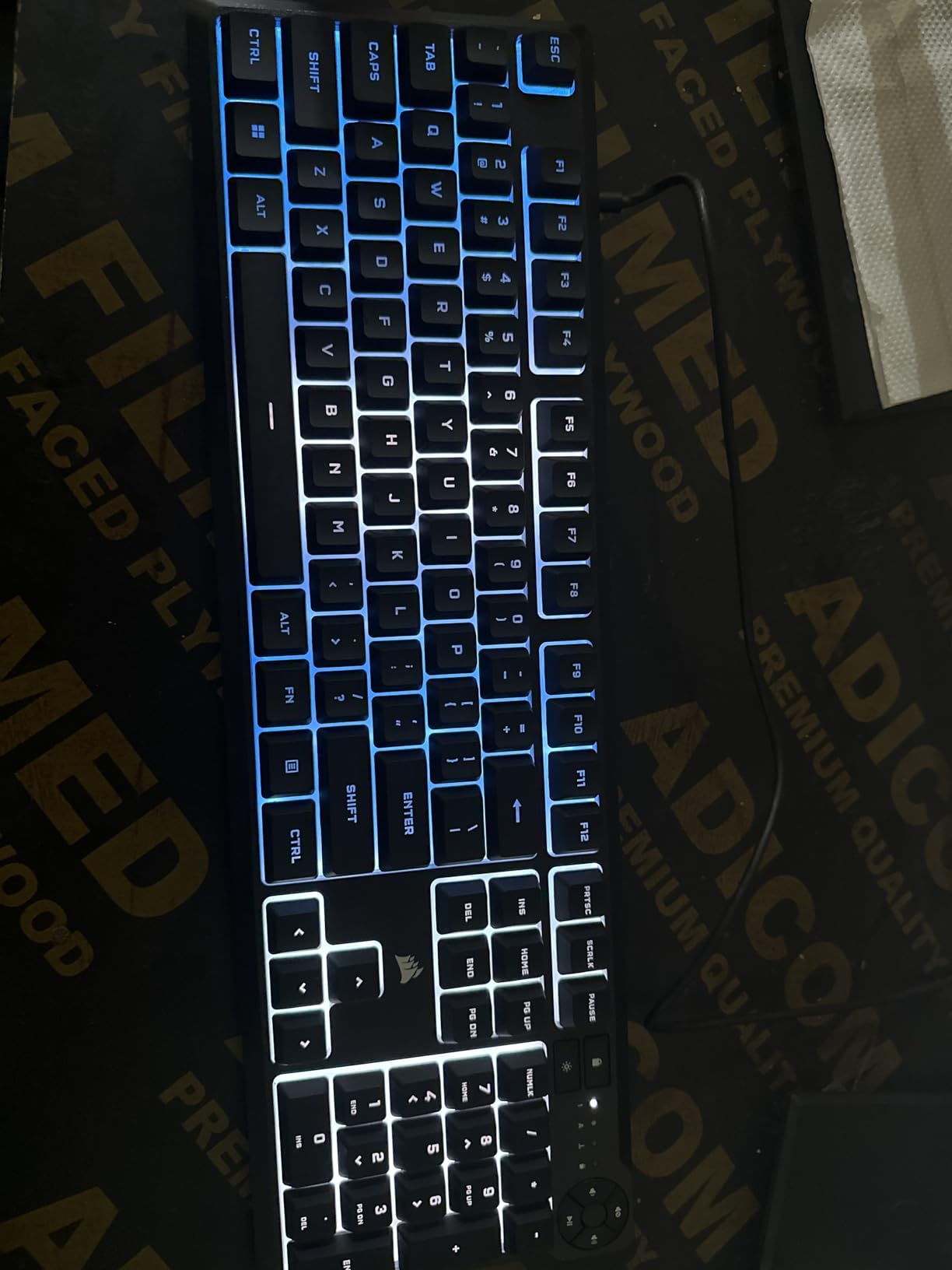 Corsair K55 CORE RGB Membrane Wired Gaming Keyboard - QWERTY US Layout - Quiet, Responsive Switches - Ten-Zone RGB - Media Keys - iCUE Compatible - PC, Mac - Black customer photo 2
