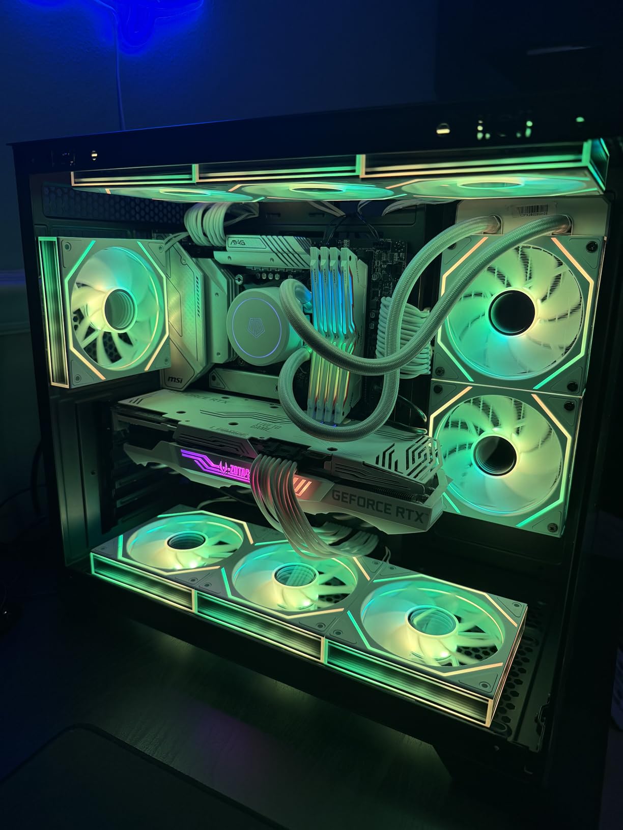 MUSETEX ATX PC Case, 3 x 120mm Fans Pre-Installed, 360MM RAD Support, 270 Degree Full View Tempered Glass Gaming PC Case with Type-C, Mid Tower ATX Computer Case, Black, Y6 customer photo 2