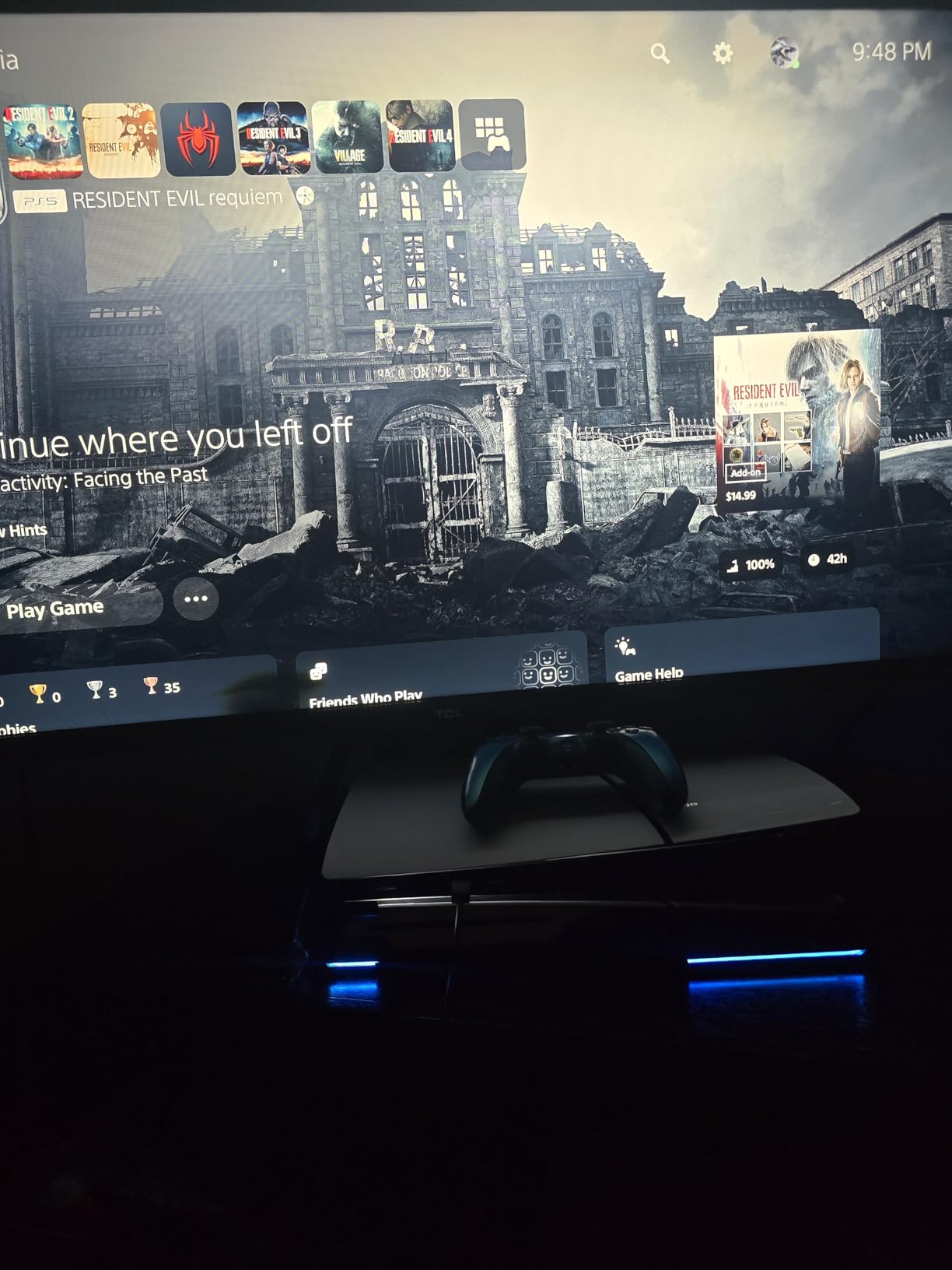 Auarte RGB Horizontal Stand for PS5 Pro / Slim Console Accessories with 14 Light Mode and 4 USB Hubs, Side Stand for Playstation 5 Pro Slim Disc & Digital, Base Holder with Controller Charging, White customer photo 1