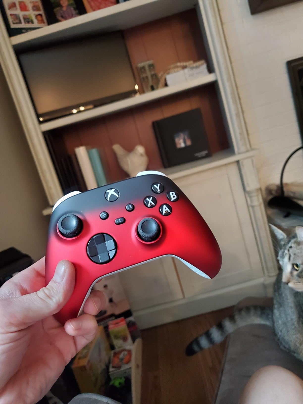 eXtremeRate ABXY Buttons for Xbox Elite Controller Series 2, Elite Serie 1 Replacement Parts, Three-Tone Action Buttons - Black & Clear & Carmine Red customer photo 2