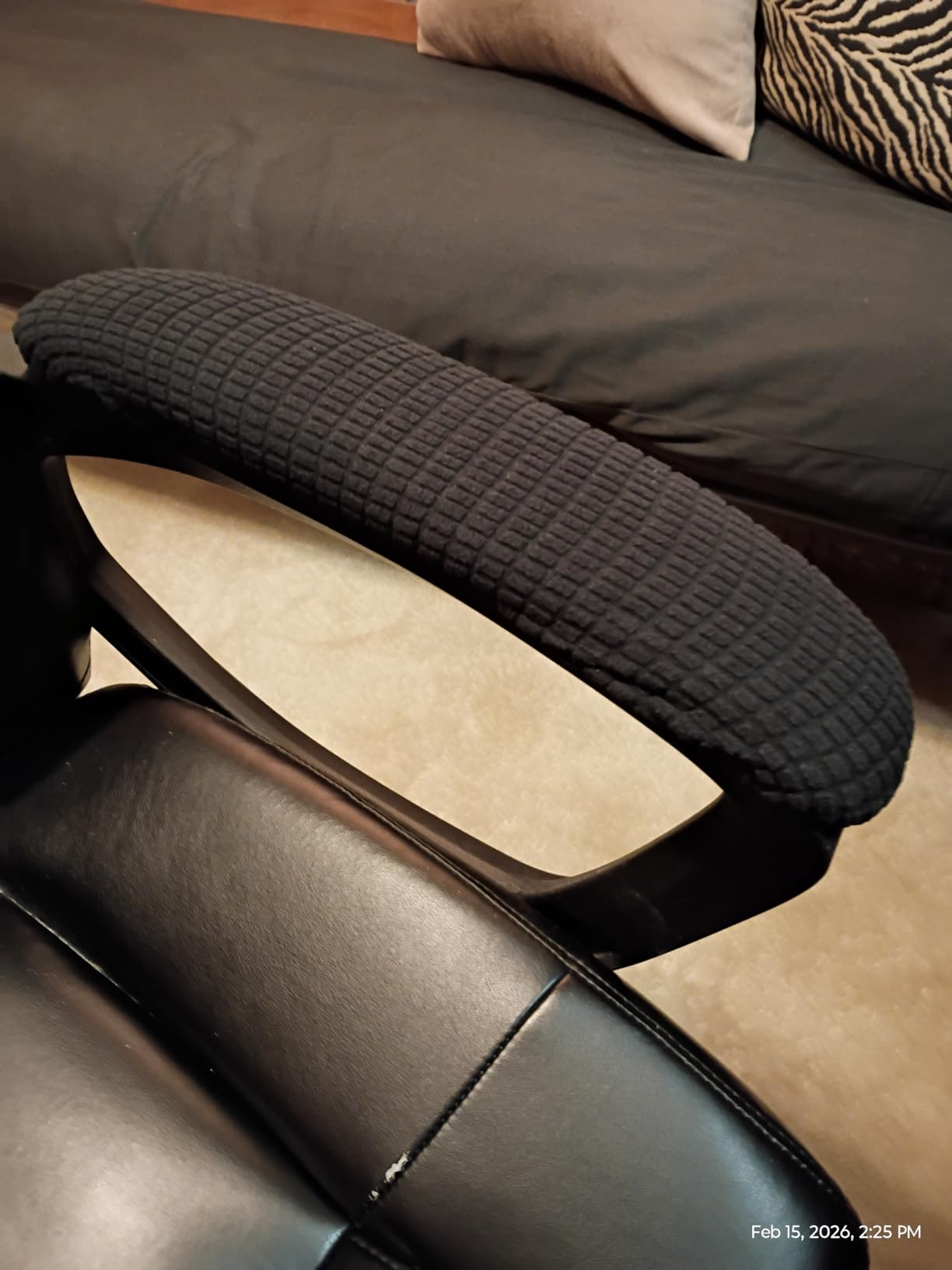 Office Chair Arm Covers,Office Chair Arm Rest Cover Gaming Chair Armrest Covers Office Removable Arm Rest Covering Elastic Chair Armrest Cover (Black, 2Pcs/Set (10-13) x (2-4) x 1.9 inches) customer photo 1