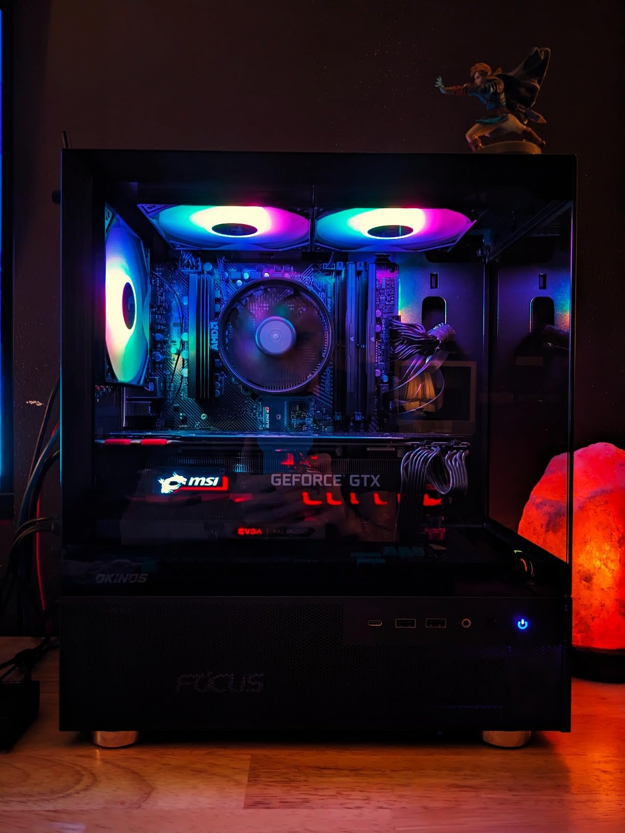 Aqua 3, Micro ATX Case, MATX PC Case with 3 X 120mm 3-Pin ARGB Fan Pre-Installed, Panoramic View Tempered Glass Front & Side Panel, with Type C Port, Black customer photo 2
