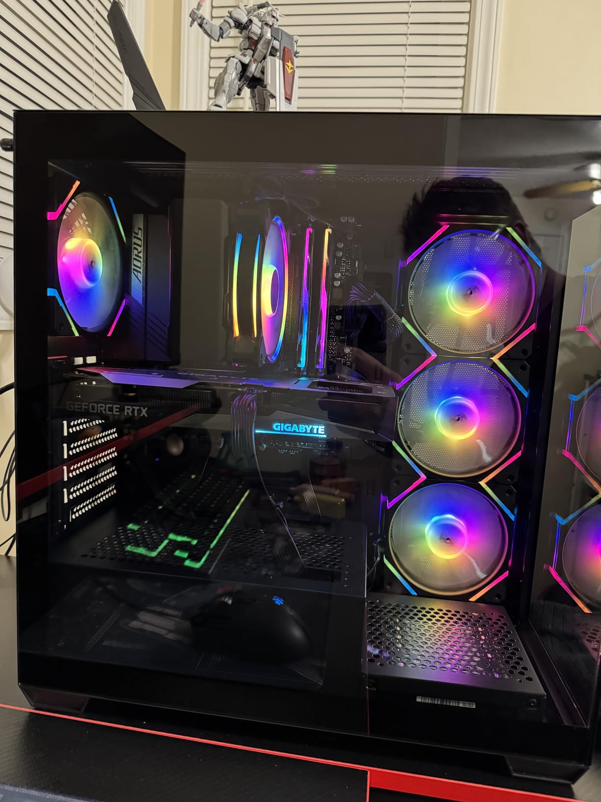 darkFlash ATX Mid-Tower PC Case, Pre-Install 4 PWM ARGB Fans Computer Case, Full View Dual Tempered Glass Gaming PC Case, Type C Port, Supports up to 360mm Water Cooling Radiator, Black(DS900) customer photo 2