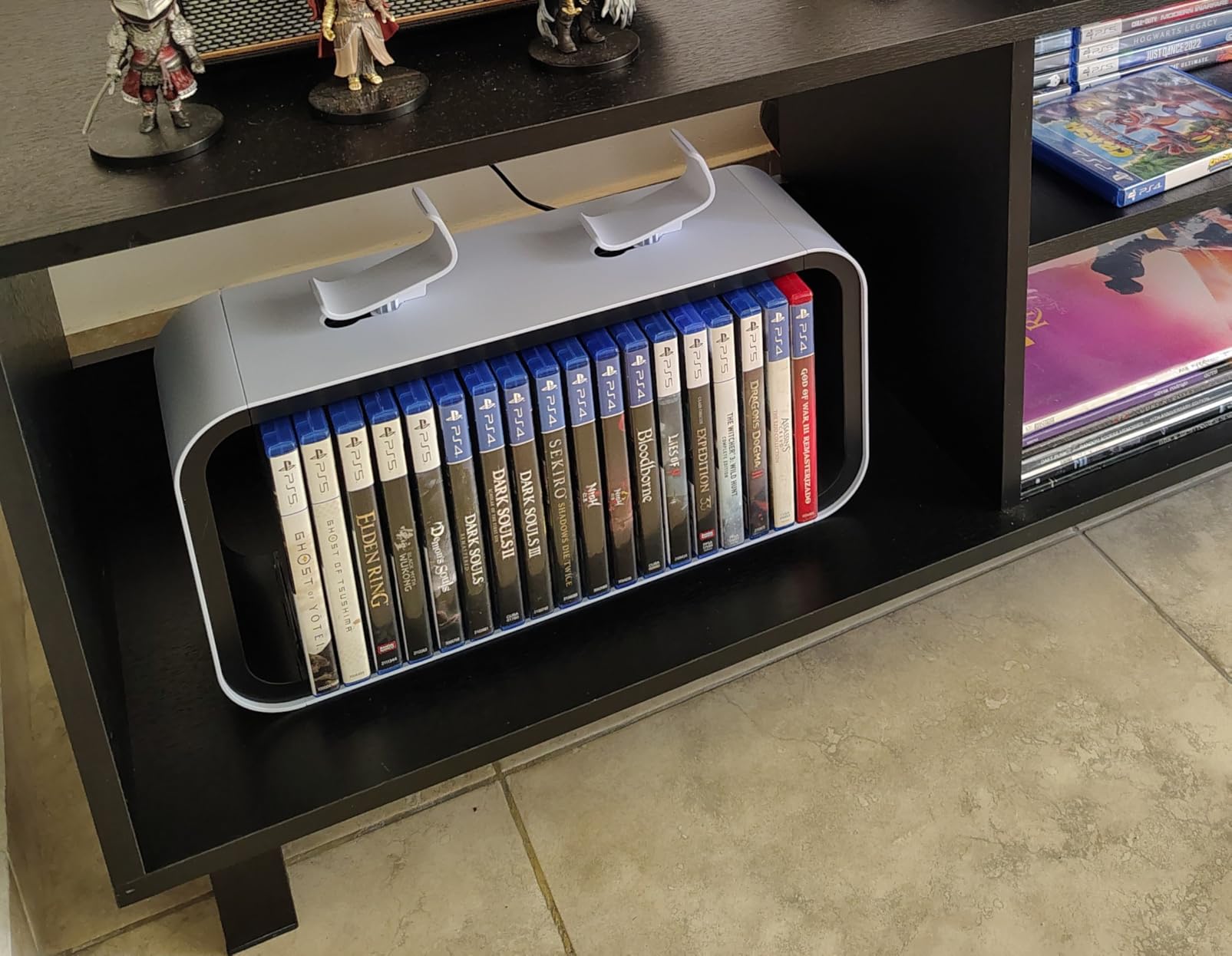wigmoa Game Storage Tower 15.8INCH Compatible with PS5/ Xbox Series S & X/Switch, Universal Video Games Discs Organizers 18 PCS with 4 Controllers Holder customer photo 1