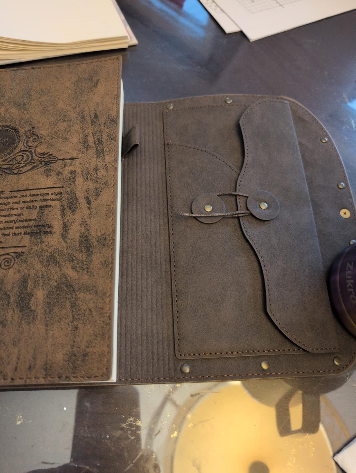 DND Dragon Notebook/Diary, Dragon Embossed Notebook for Dungeons & Dragons/D&D Series, RPG Accessory for DMs and Players Nerdy Gifts, 288 Pages A5 Leather Notepad for Men and Women. customer photo 2