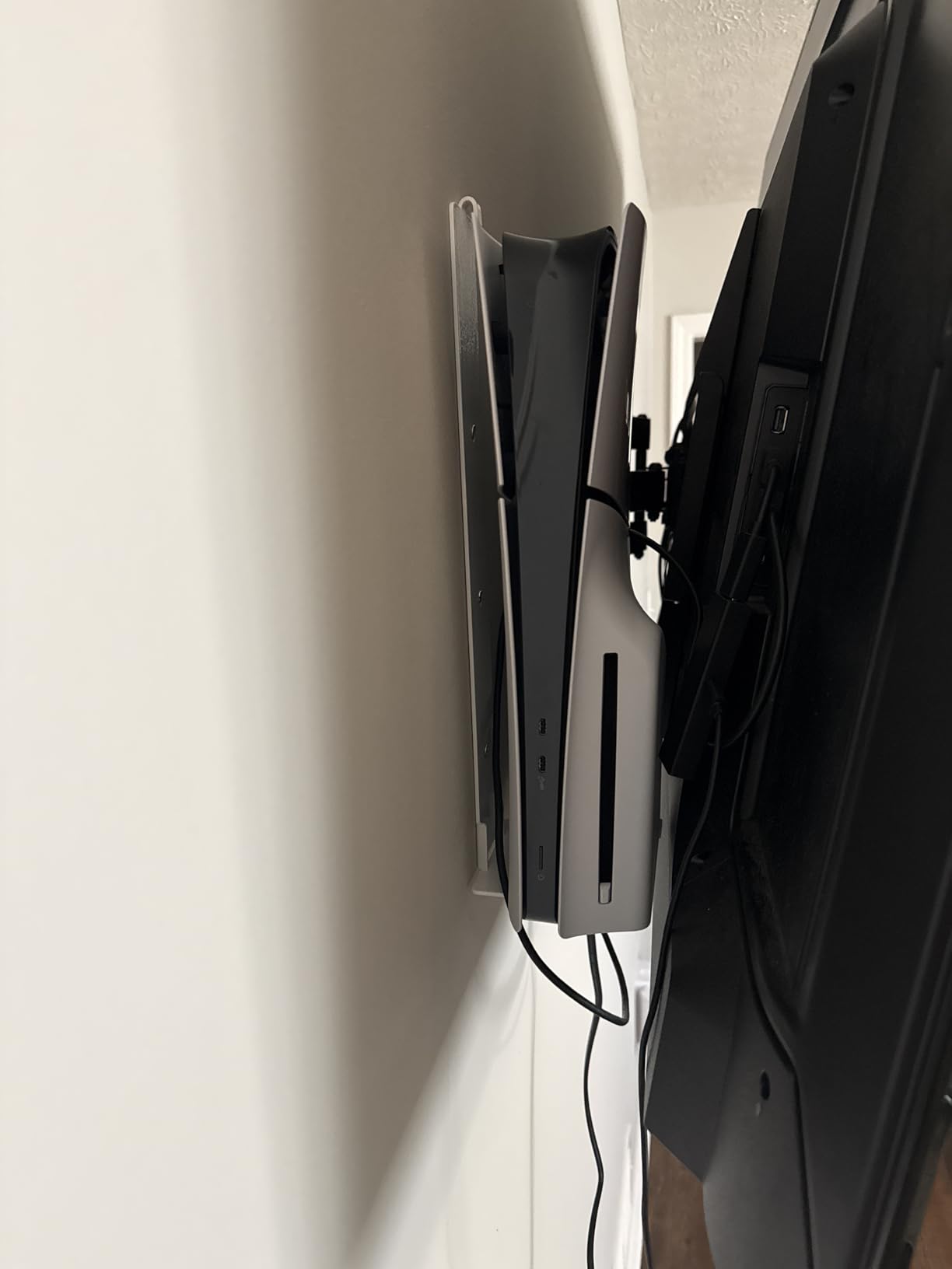 PS5 Wall Mount for PlayStation 5 Console - Sleek Hidden Design for Mounting Near or Behind TV, 2 Controller & Headset Holders Included (PS5 Slim) customer photo 2