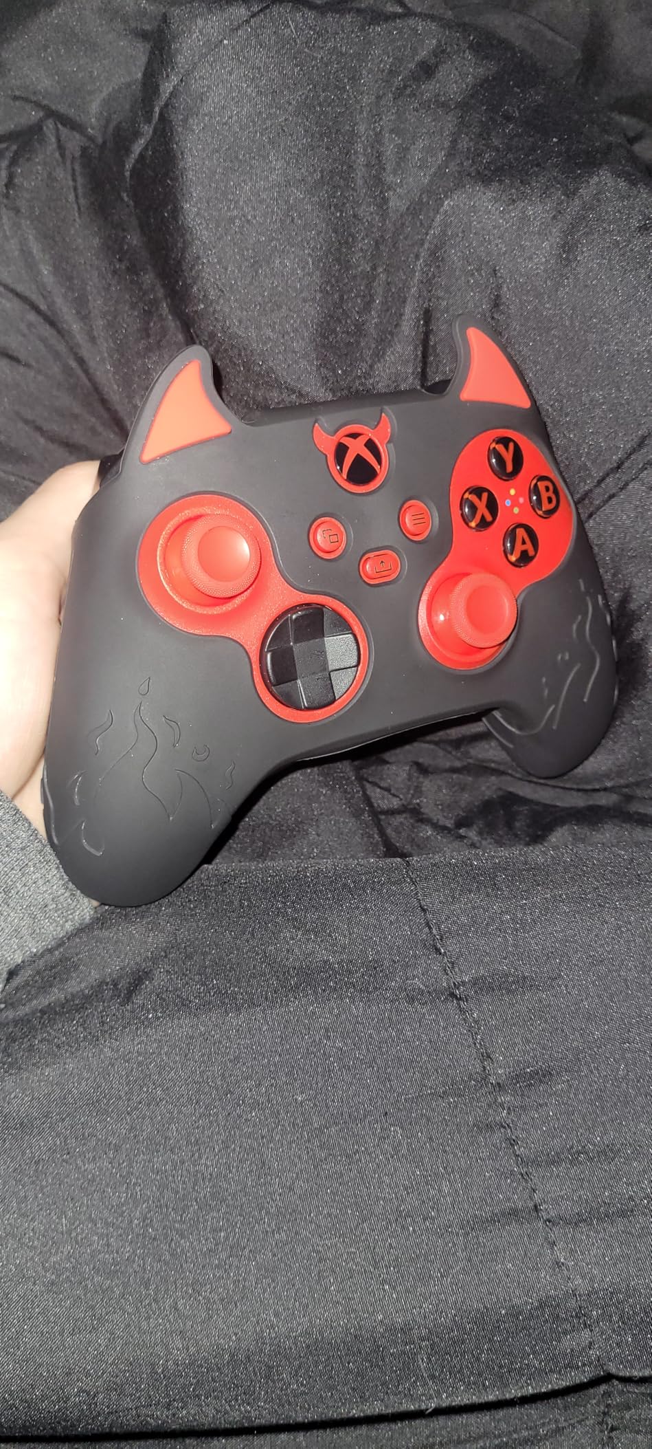 PlayVital Halloween Cute Demon Silicone Cover for Xbox Series X/S Controller, Kawaii Anti-Slip Controller Skin Grip Protector for Xbox Core Wireless Controller with Thumb Grip Caps - Purple customer photo 1