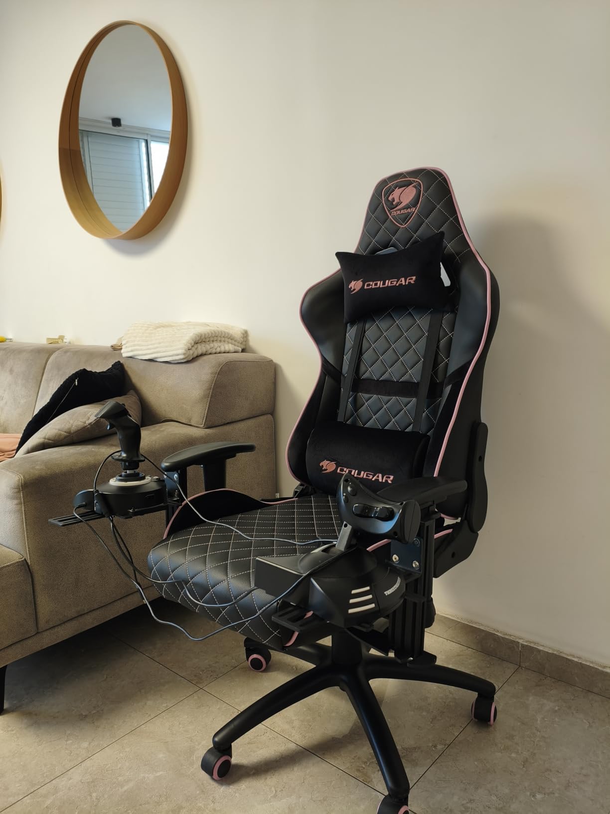 EG STARTS 2 Set Chair Mount for Flight Sim Game Joystick, Throttle & Hotas Systems Compatible with Logitech G X56, X52, X52 Pro, Thrustmaster T-Flight Hotas, TCA, T.16000M customer photo 1