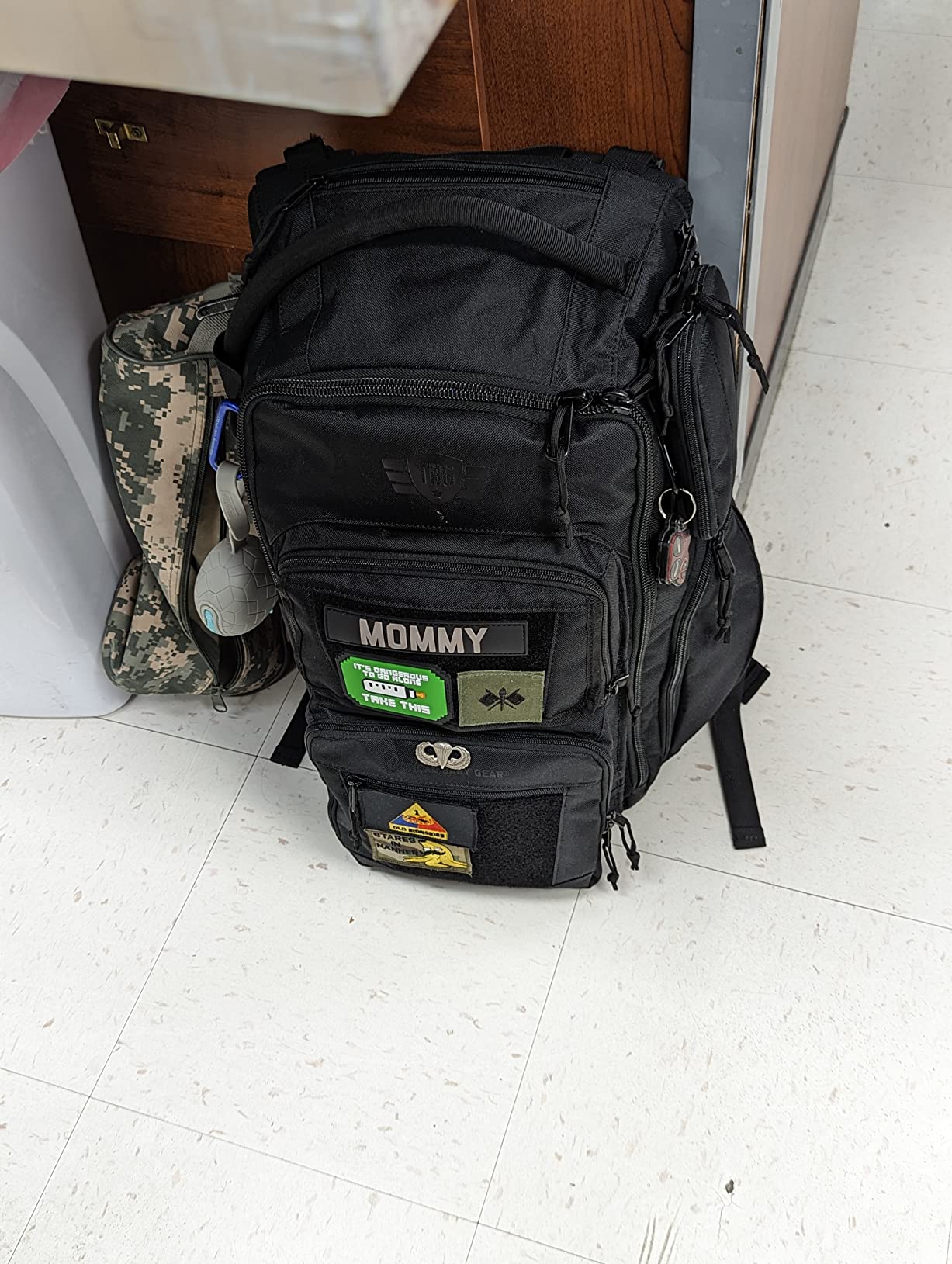 Tactical Baby Gear Everyday Tactical Diaper Bag Backpack for Dads - Includes Changing Mat, Stroller Straps, Built-In Wipes & Cooler Pouch (Black Everyday) customer photo 1