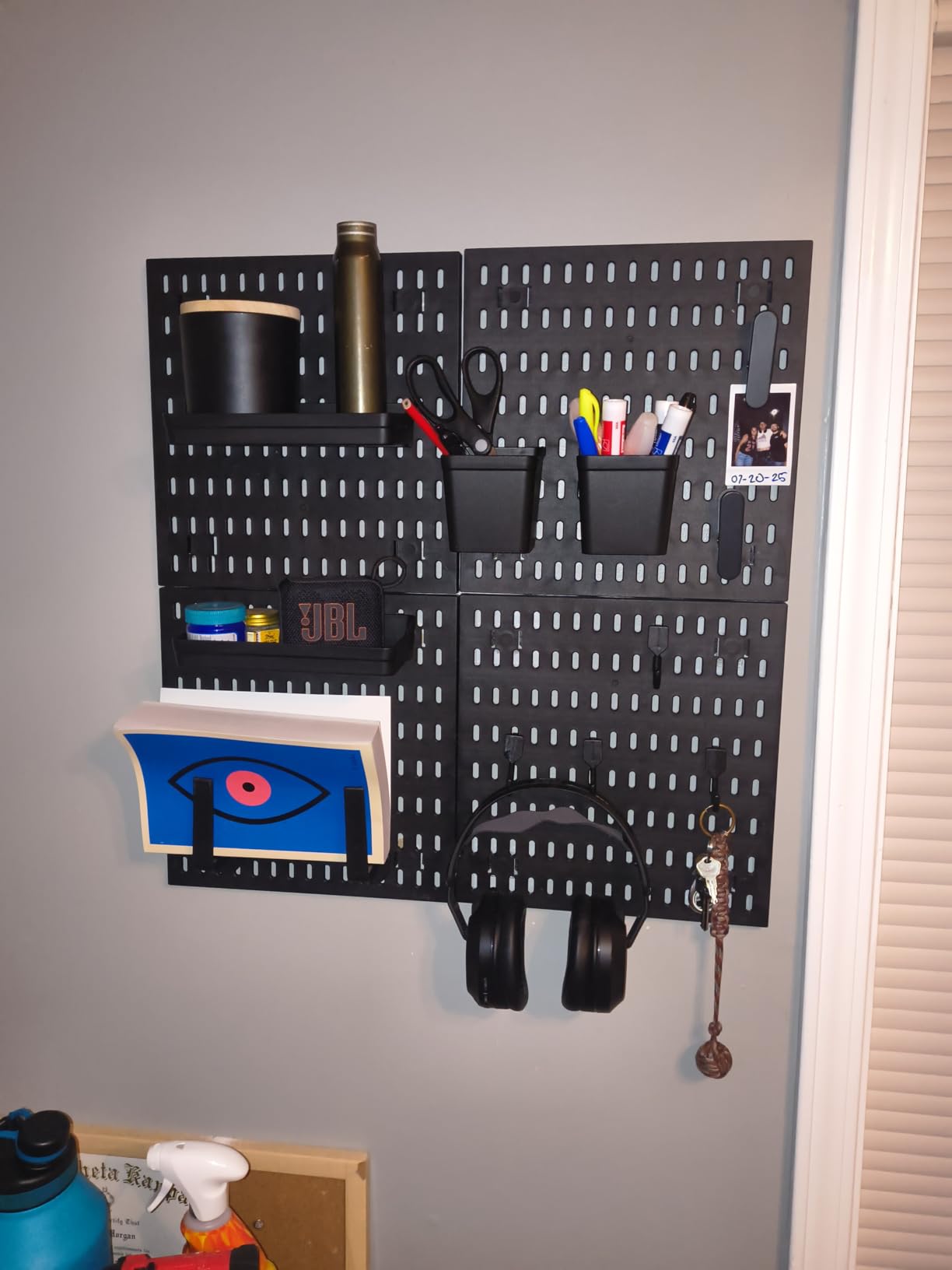 Wall Organizer Peg Board - Elevate And Declutter Your Gaming And Office - Create A Perfectly Structured Space (Black) customer photo 2