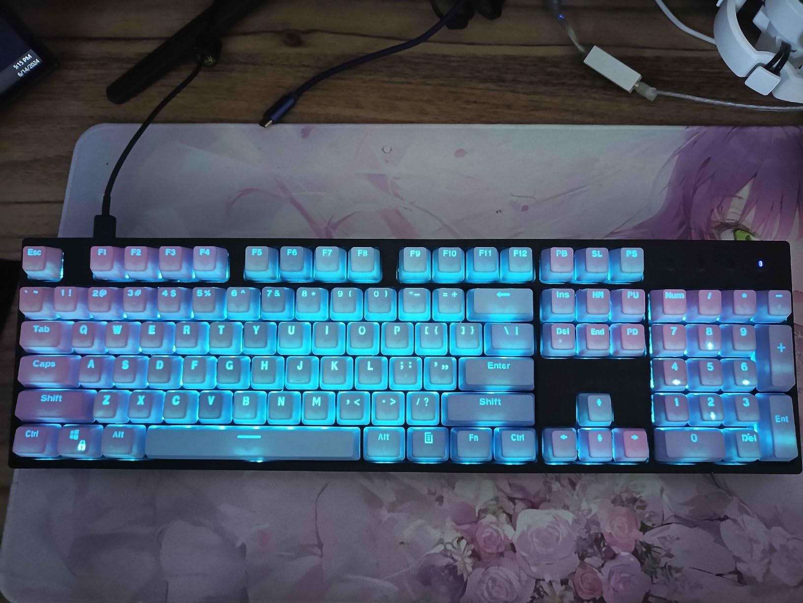 Zero Degree Fully Silent Silver Keyboard Switches, Linear 0° Dual-Rail 45g Force SMD LED Key Switches Compatible for MX Mechanical Keyboard (35) customer photo 1