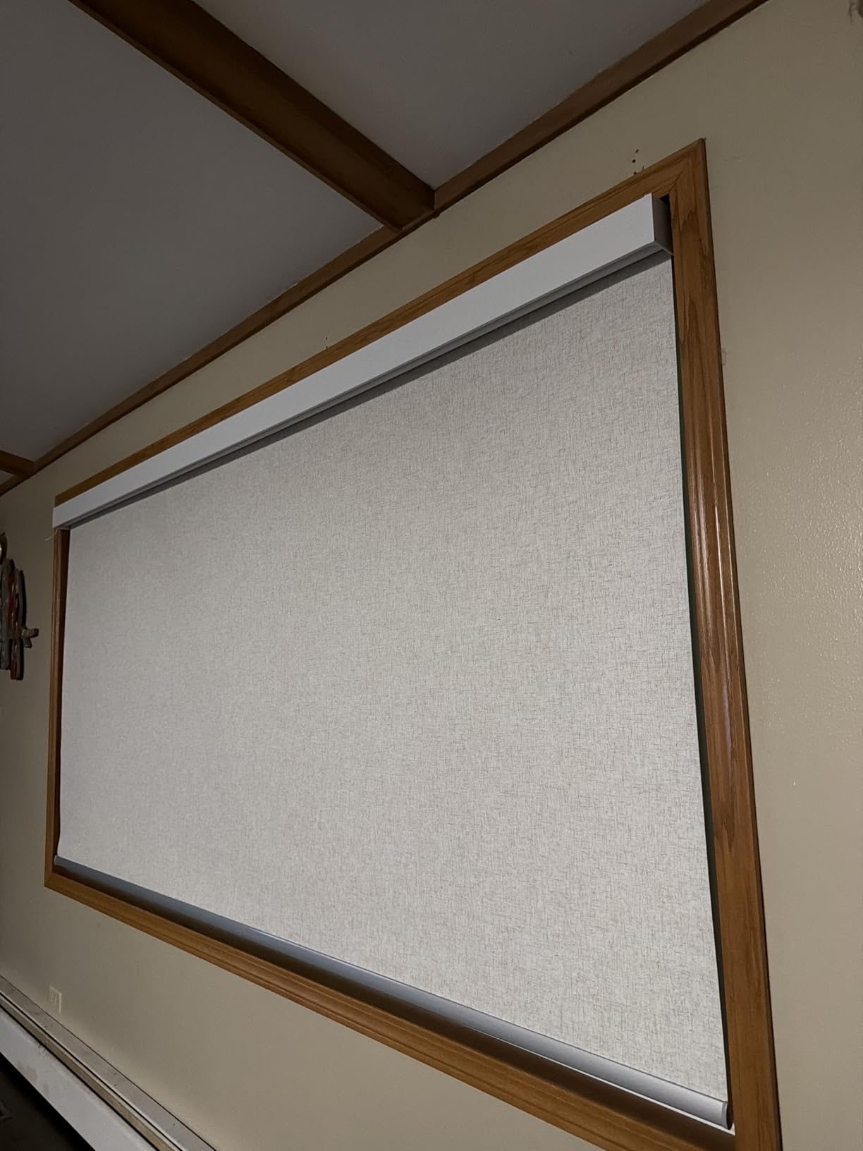 Bringnox Motorized Blinds with Remote,100% Blackout Smart Roller Blinds Compatible with Apple Homekit Google Home and Alexa Via HUB,and Customized (Linen Stone-01) customer photo 2