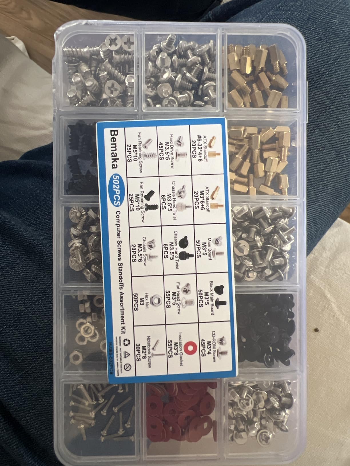 502PCS Computer Screws Assortment Kit, Motherboard Standoffs Screws PC Screws for PC Fan, PC Case, HDD Hard Drive, Laptop, SSD, CD-ROM, Used for DIY Installation & Repair of Computer Parts customer photo 1