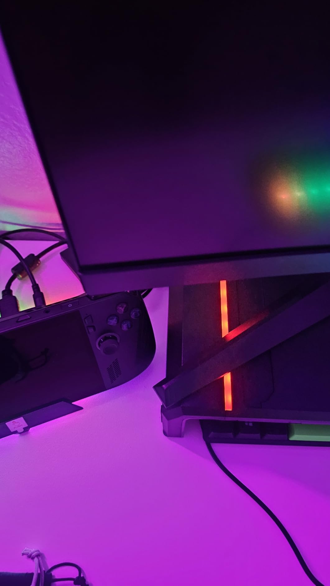 Heymaster Monitor Stand for Desk, Gaming Monitor Riser with RGB Light, Foldable Computer Monitor Stand Riser, Desk Organizers and Accessories for Desktop, Printer (Black) customer photo 1