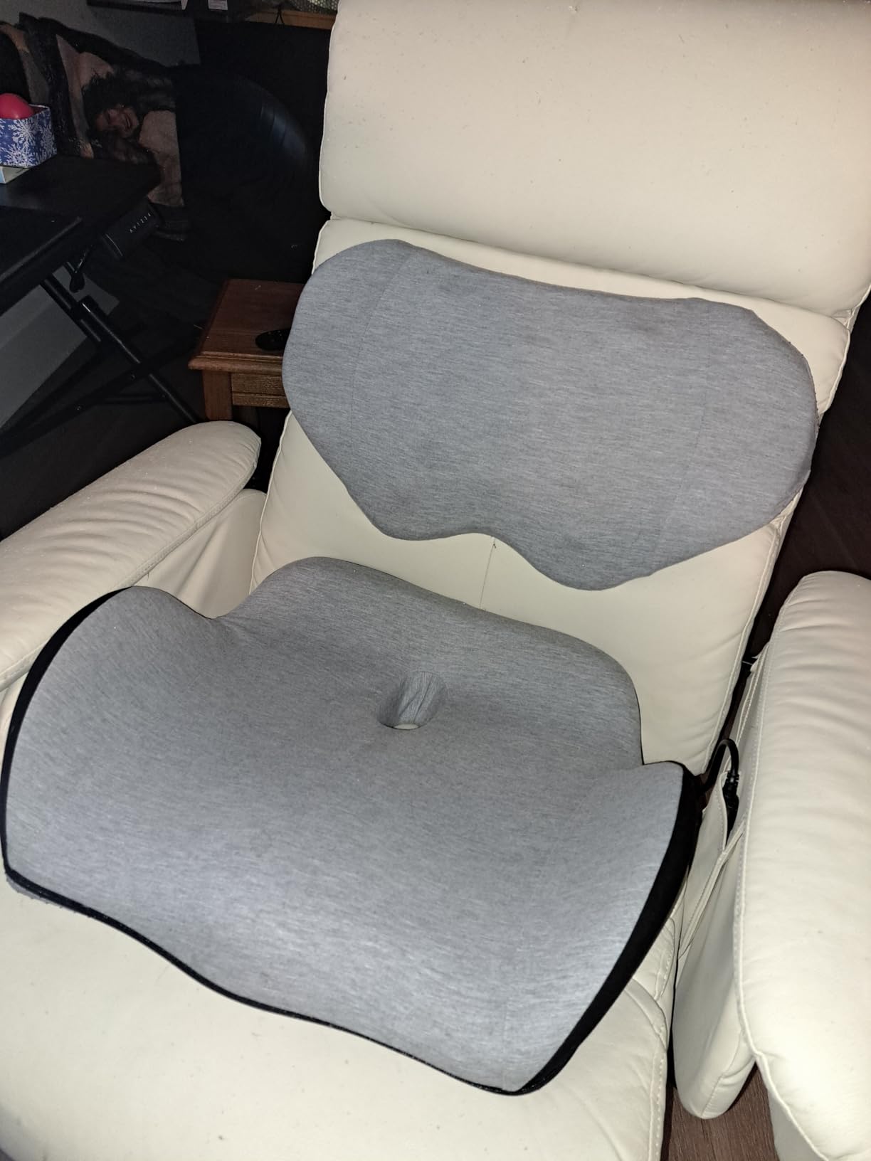 Lexeme X Large Memory Foam Seat Cushion Lumbar Support Pillow for Sciatica & Tailbone Pressure Relief Coccyx Pad for Office Chair, Car,Wheelchair,Home,Office customer photo 2