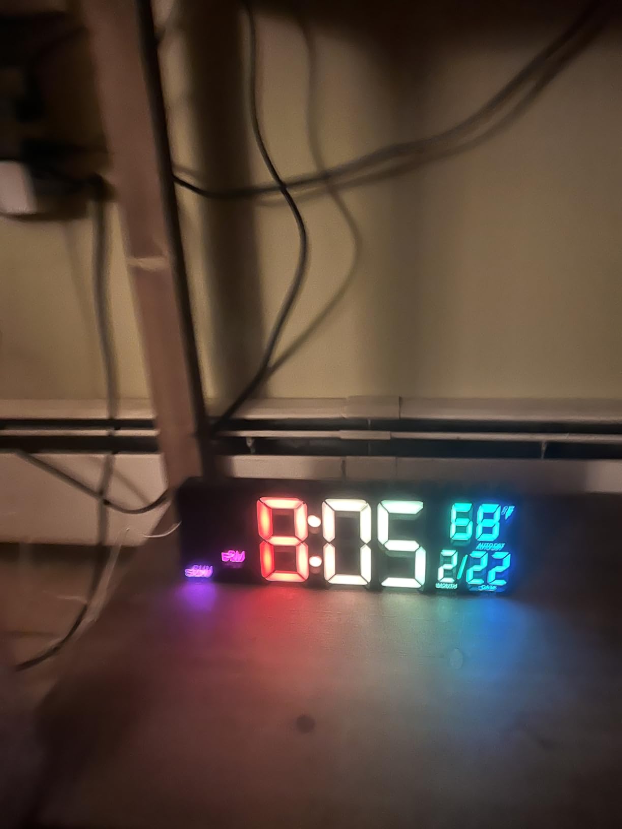JALL 10.5'' Digital Large Alarm Clock with 8-in-1 RGB Colors, Date, Month, Temperature LED, Auto DST, Modern for Desk, Wall, Living Room, Bedroom, Birthday Xmas Gift (Black, 10.5 inches) customer photo 1