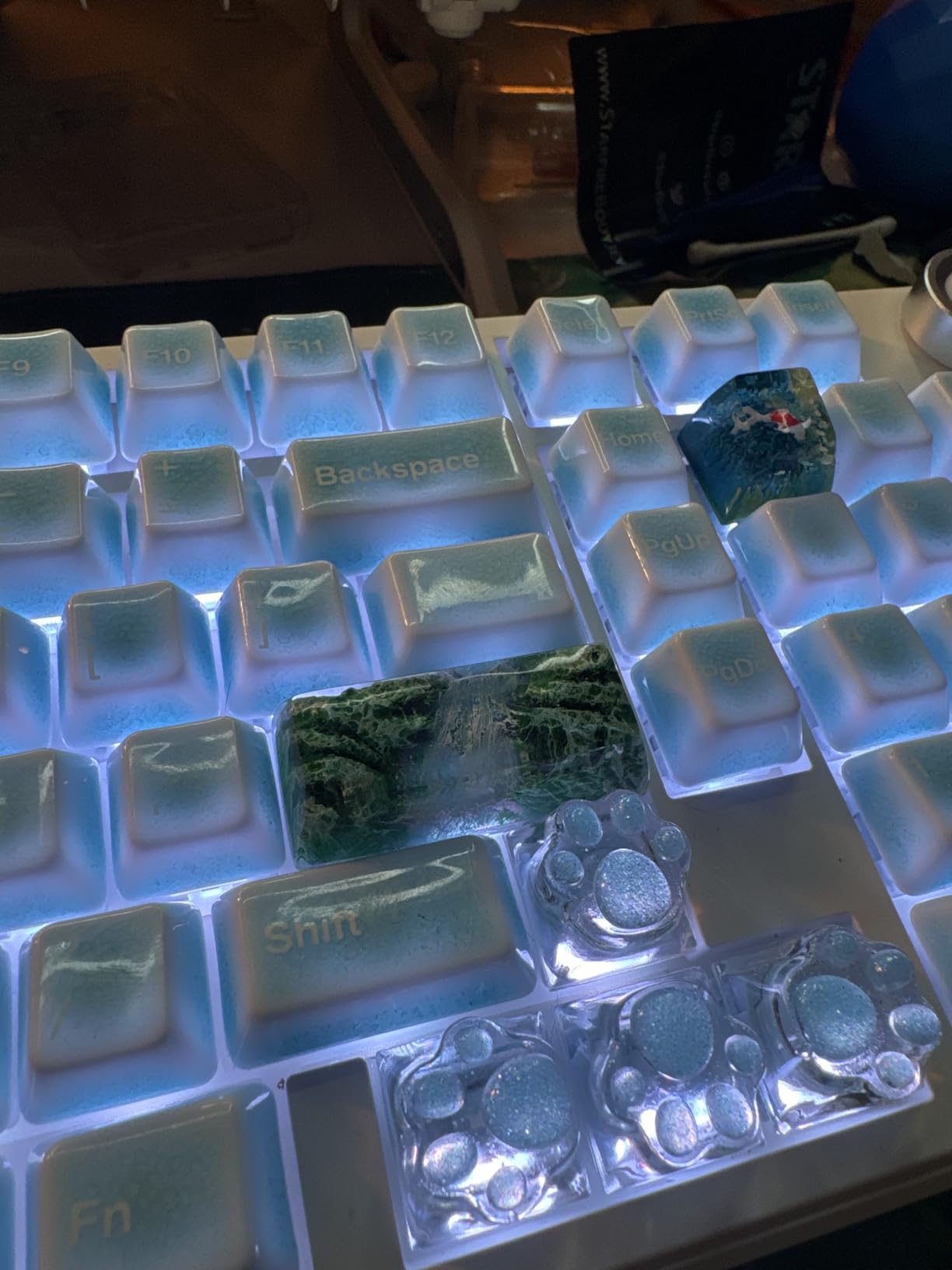 ULTRAEQUIP Artisan Keycaps - Spring Mood Shine Through Resin 2.25U Custom Translucent Handmade Keycaps for Mechanical Keyboard (Shift Enter) customer photo 1