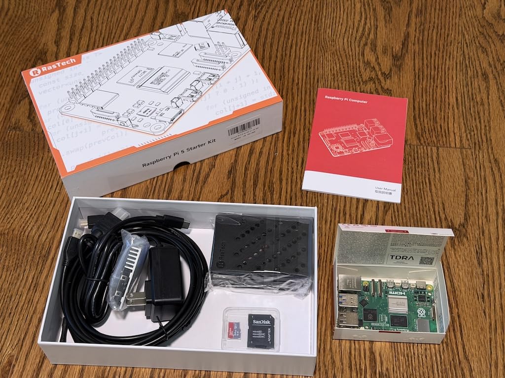 RasTech Raspberry Pi 5 8GB Kit 64GB Edition with Active Cooler,27W GaN 5.1V5A USB-C Power Supply,Pi5 8GB Board,64GB Card Readers Kit,Pi 5 Case,Dual 4K Micro HD Out Cables customer photo 2