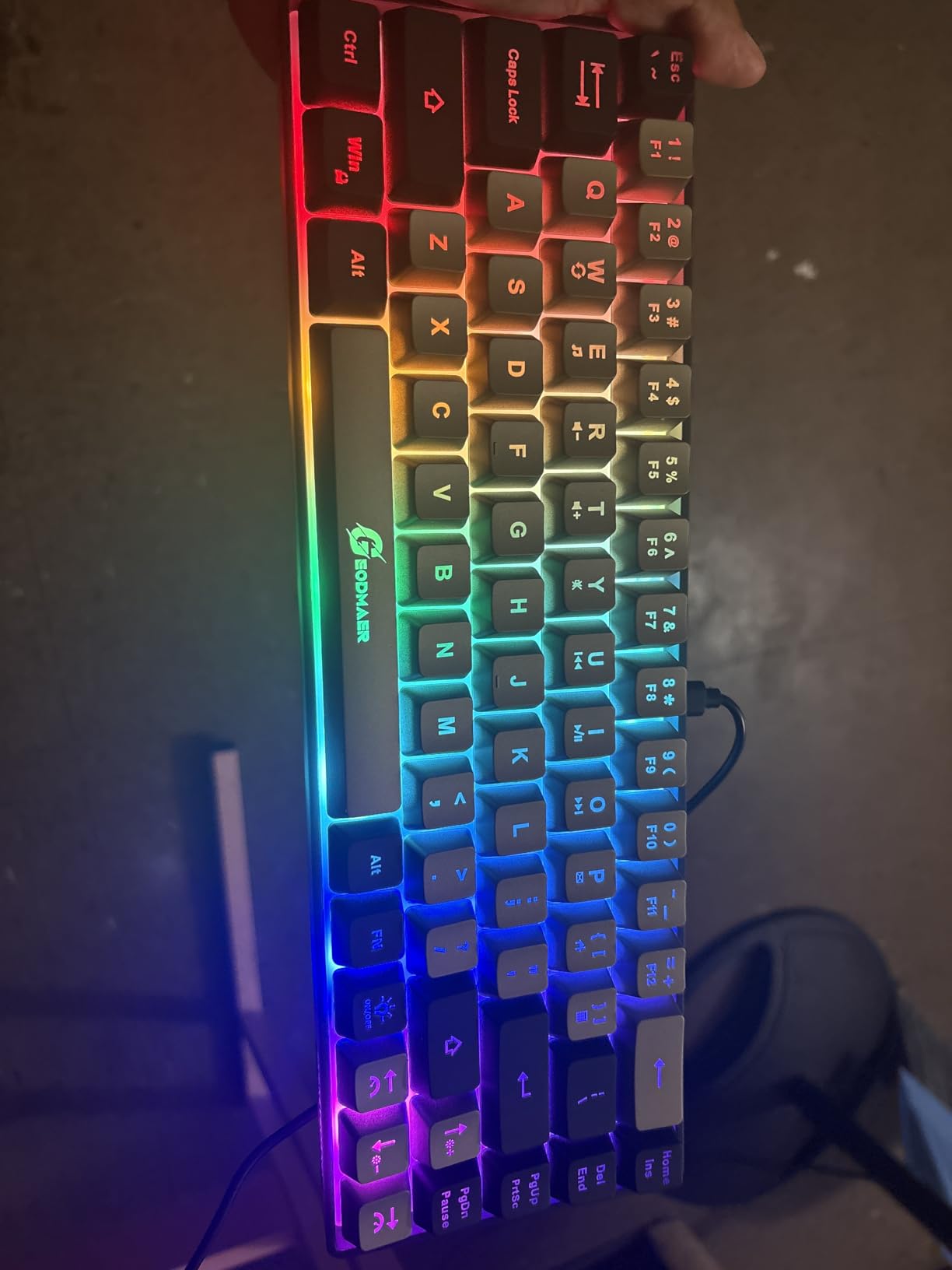 65% Gaming Keyboard, Wired Backlit Mini Keyboard, Ultra-Compact Anti-Ghosting No-Conflict 68 Keys Membrane Gaming Wired Keyboard for PC Laptop Windows Gamer customer photo 2