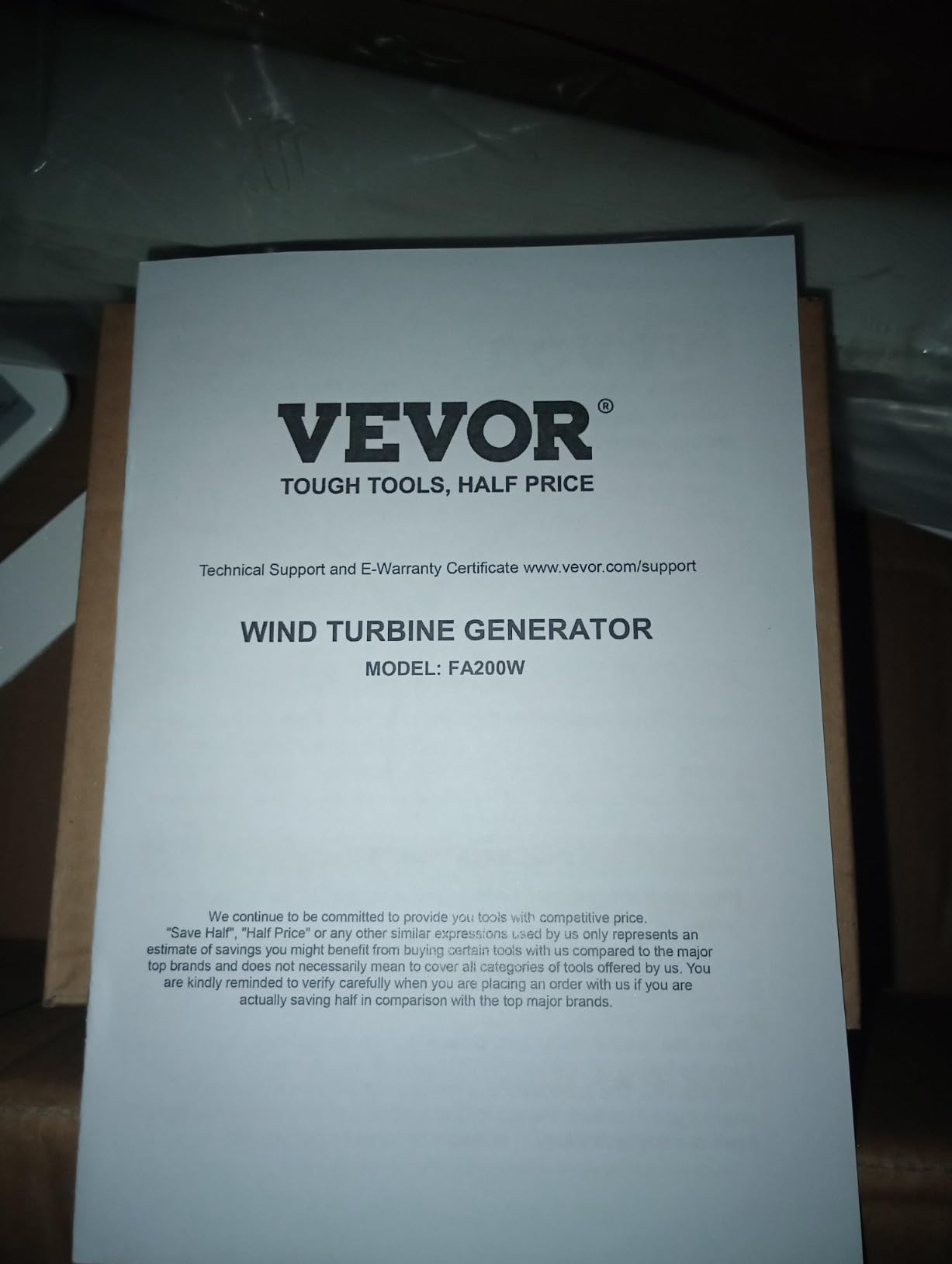 VEVOR 500W Wind Turbine Generator, 12V Wind Turbine Kit, 5-Blade Wind Power Generator with MPPT Controller, Adjustable Windward Direction & 2.5m/s Start Wind Speed, Suitable for Home, Farm, RVs, Boats customer photo 1