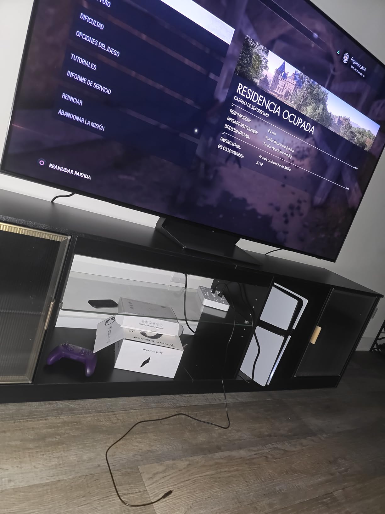 Bestier LED TV Stand with Storage for 65/70/75 Inch TV, Gaming Entertainment Center with Adjustable Glass Shelf for PS5 Xbox, Modern TV Console Table for Living Room, Black Large TV Stand Table customer photo 2