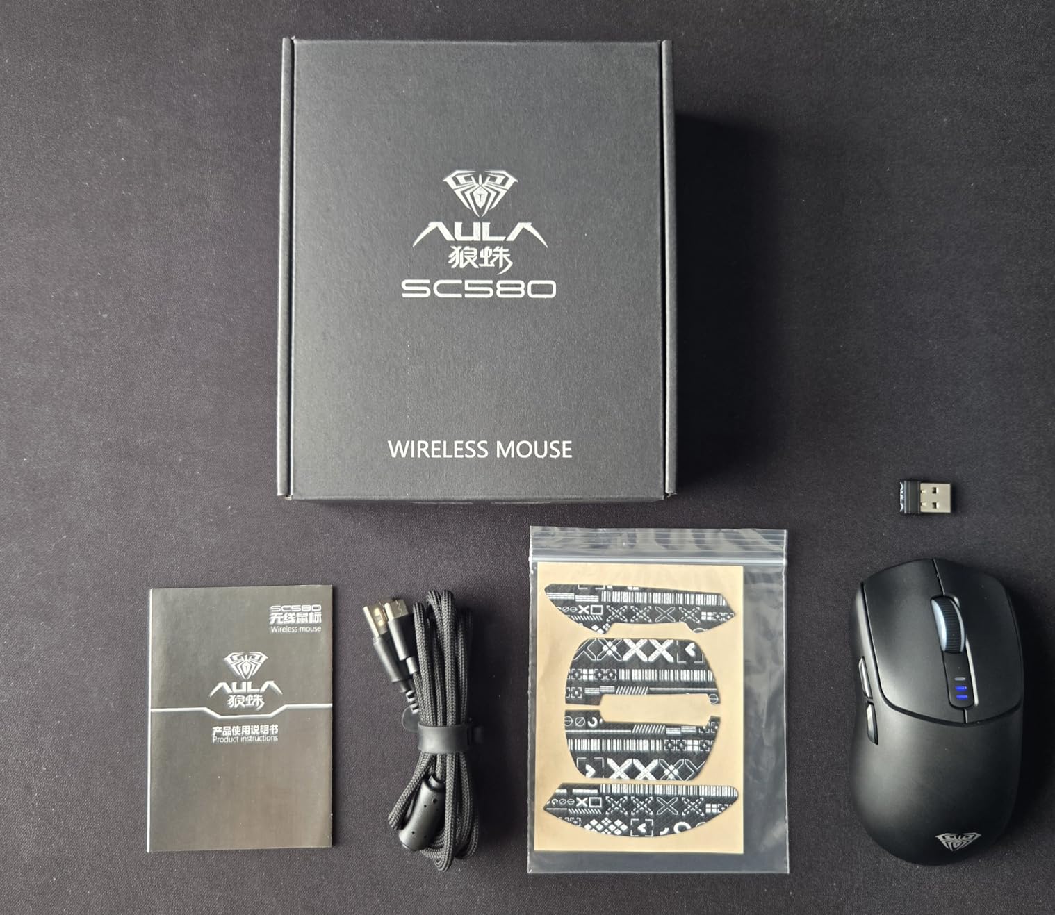 AULA SC580 Wireless Gaming Mouse, Tri-Mode 2.4G/BT5.0/USB-C Gaming Mouse, 12000 DPI Rechargeable Wireless Mouse with 6 Programmable Buttons, Ergonomic Computer Mouse for Laptop/PC/Mac/Tablet customer photo 2