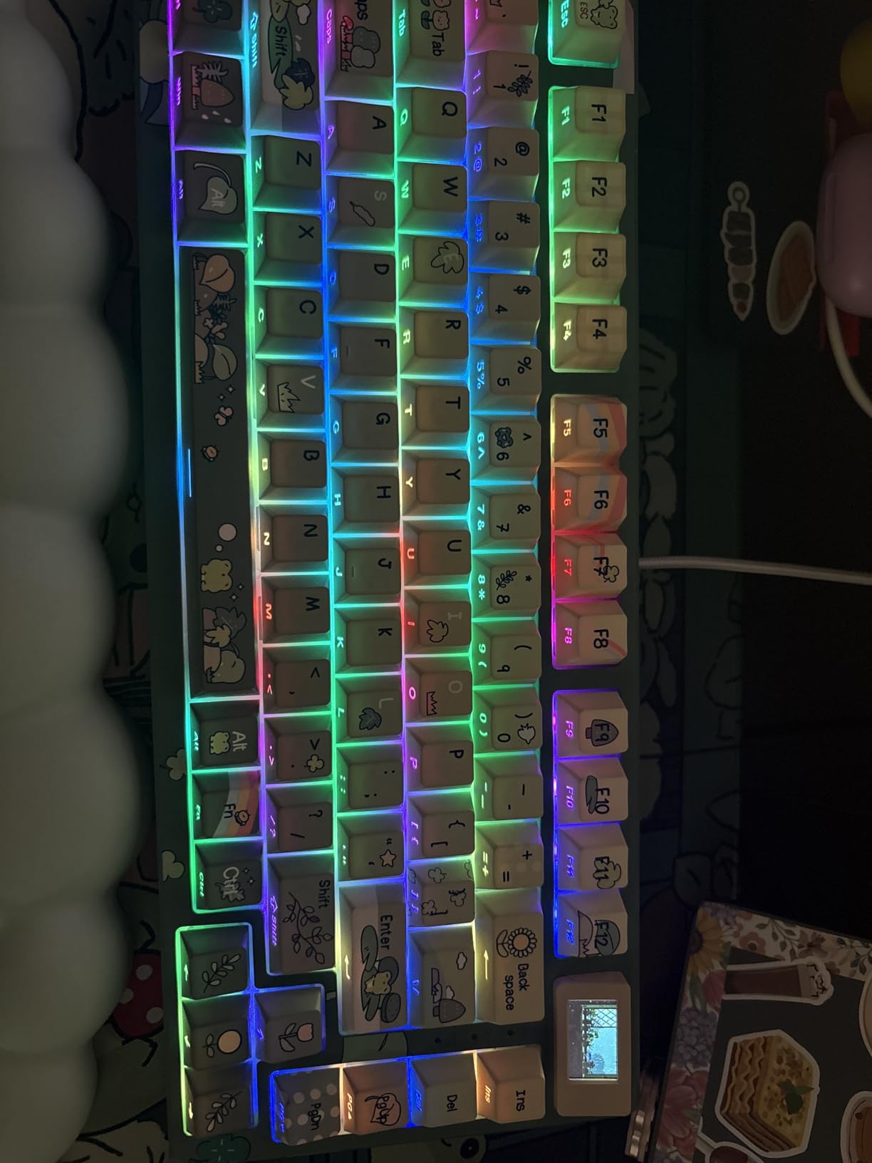 Womier SK80 Retro 75% Keyboard with Color Multimedia Display Mechanical Gaming Keyboard, Hot Swappable Gasket Mount RGB Custom Key Board, Pre-lubed Stabilizer for Mac/Win,Coffee Cat customer photo 1