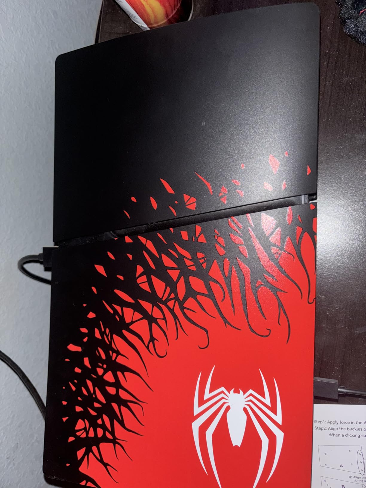 Faceplate for PlayStation 5 Case Cover Side Shell Plates Console Disc Edition Replacement Accessory Black Plates Anti-Scratch Dust Cover Skin Protector (Spider) customer photo 1