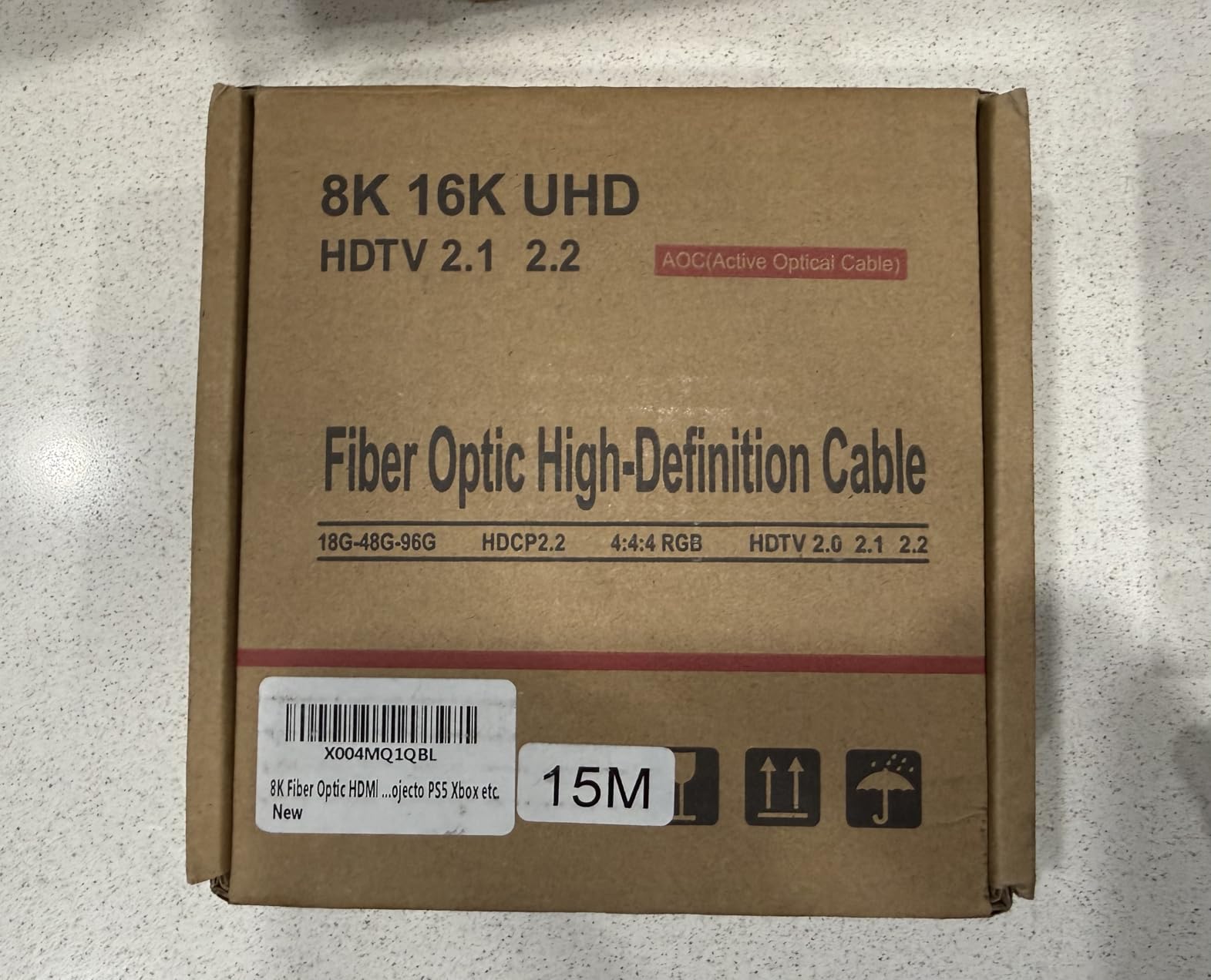 8K Fiber Optic HDMI Cable 50FT, 48Gbps HDMI 2.1 Cable Ultra High Speed 8K@60Hz,4K120Hz,HDCP 2.2&2.3, HDR10 Compatible with Fire Roku Apple HDTV,Monitor,Projecto PS5 Xbox etc. customer photo 1
