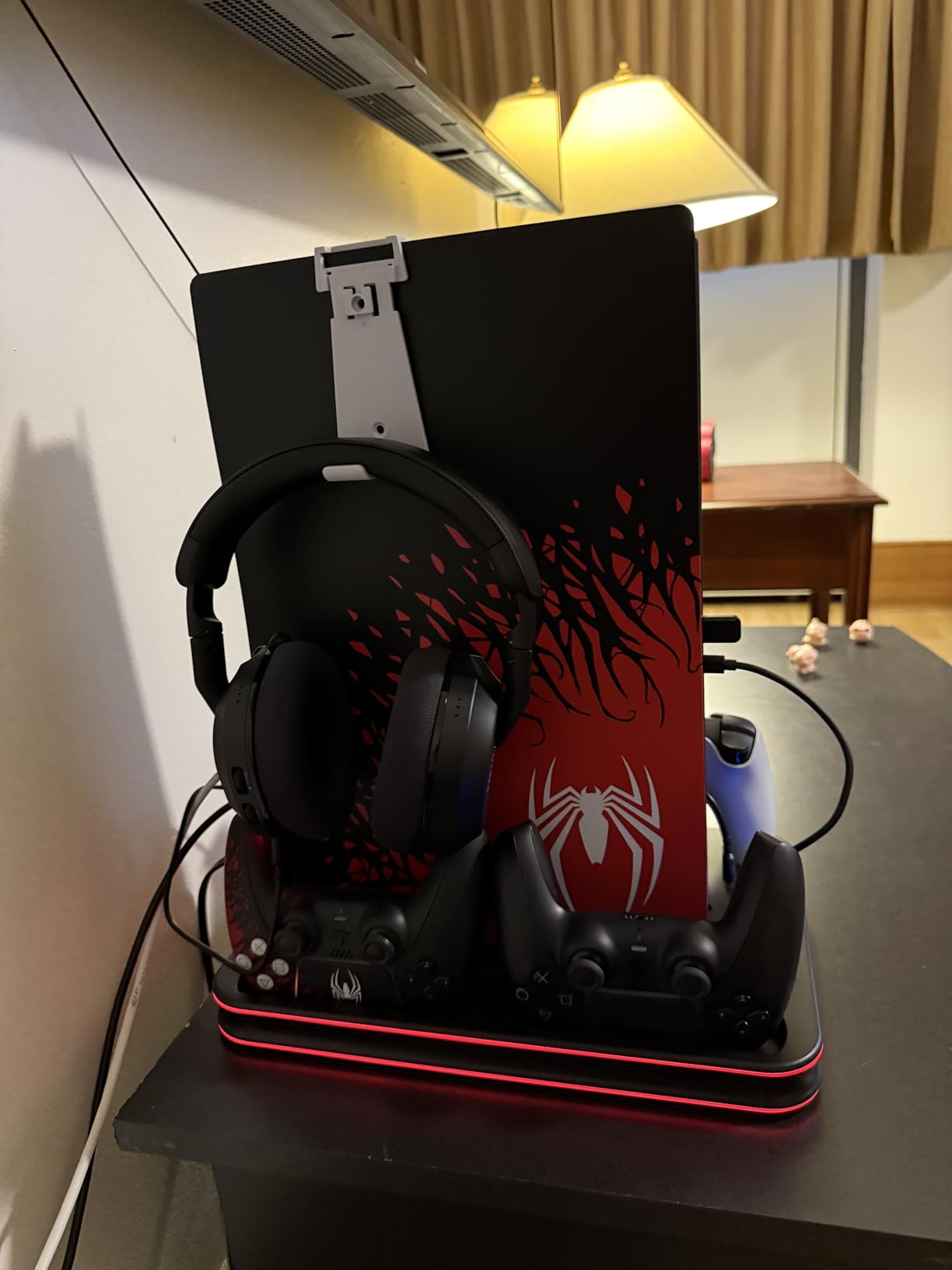 PlayStation Portal Charger, PS5 Stand and Cooling Station with RGB LED Controller Charging Dock Accessories, PS5 Edge Controller and PS Portal Charger, Headset and Remote Holders customer photo 2