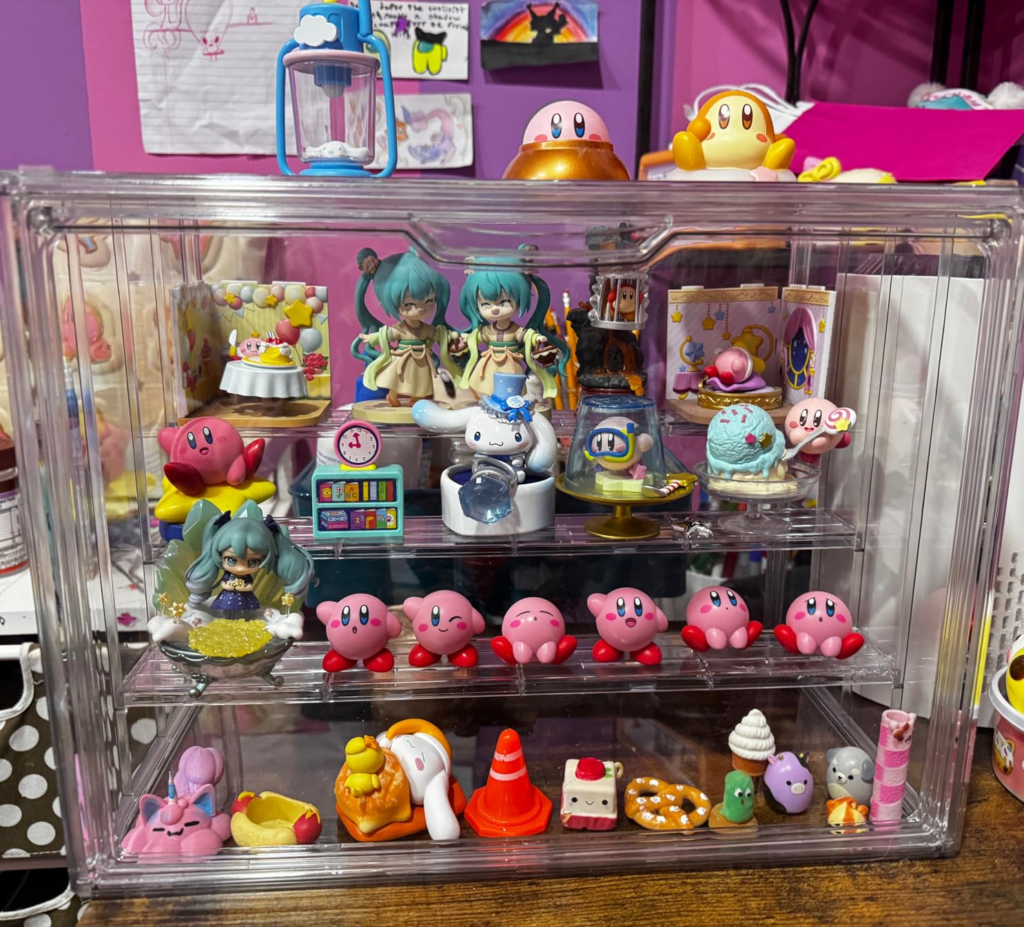 LXLXXL Acrylic Display Case for Collectibles 3 Layer Adjustable Figure Display Cases with Magnetic Door Clear Stackable Display Box for Figures Showcase 2Pack customer photo 1
