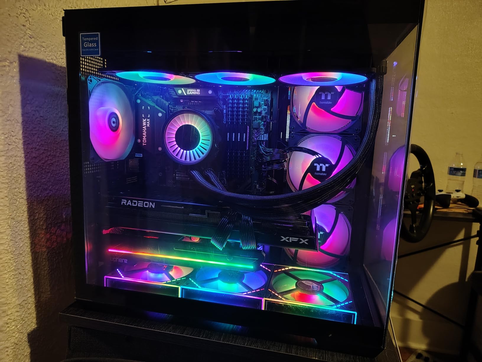 Thermaltake View 380 TG ARGB Black ATX Case; 4x120mm ARGB Fans Included; Supports Hidden-Connector Motherboard; Front & Side Dual Tempered Glass Panel; CA-1Z2-00M1WN-00; 3 Year Warranty customer photo 1