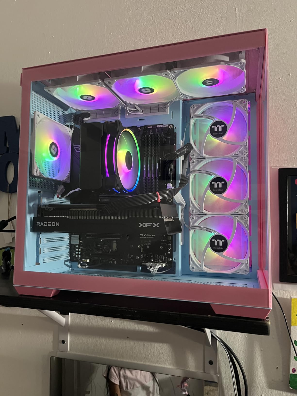 Thermaltake View 380 TG ARGB Black ATX Case; 4x120mm ARGB Fans Included; Supports Hidden-Connector Motherboard; Front & Side Dual Tempered Glass Panel; CA-1Z2-00M1WN-00; 3 Year Warranty customer photo 2