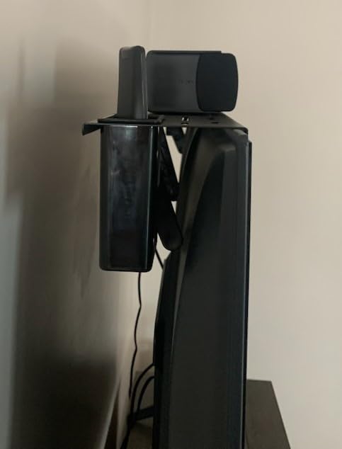 Adjustable Steel TV Top Shelf, Floating TV Stand, Universal Monitor Shelf for Soundbar, Game Console, Cable Box, Router Shelves (34.65 x 4.33 inch) customer photo 1