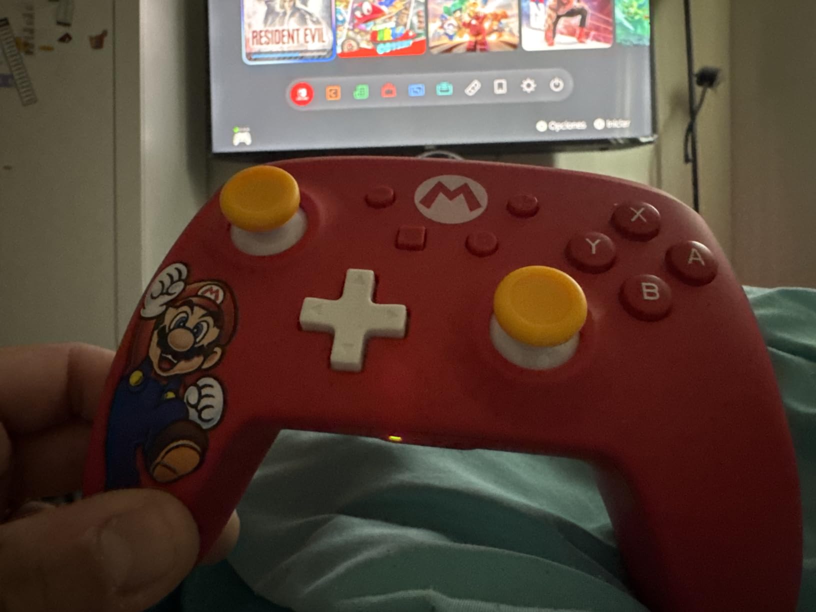 PowerA Wireless Controller for Nintendo Switch - Mario Joy, Switch Lite/Switch-OLED Model, Nintendo Switch 2, AA Battery Powered, Bluetooth, Motion Controls, Officially Licensed customer photo 1