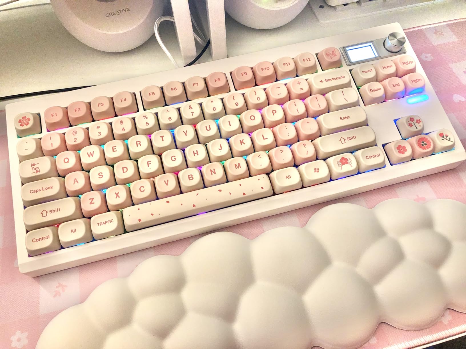 GMK87 Keyboard Barebones Kit, Gasket Mount Hot Swap PCB Triple Mode BT5.0/2.4G/Type-C Wireless Mechanical Keyboard with Knob VIA-Programmable Custom TFT-Screen RGB Gaming DIY Kit customer photo 1