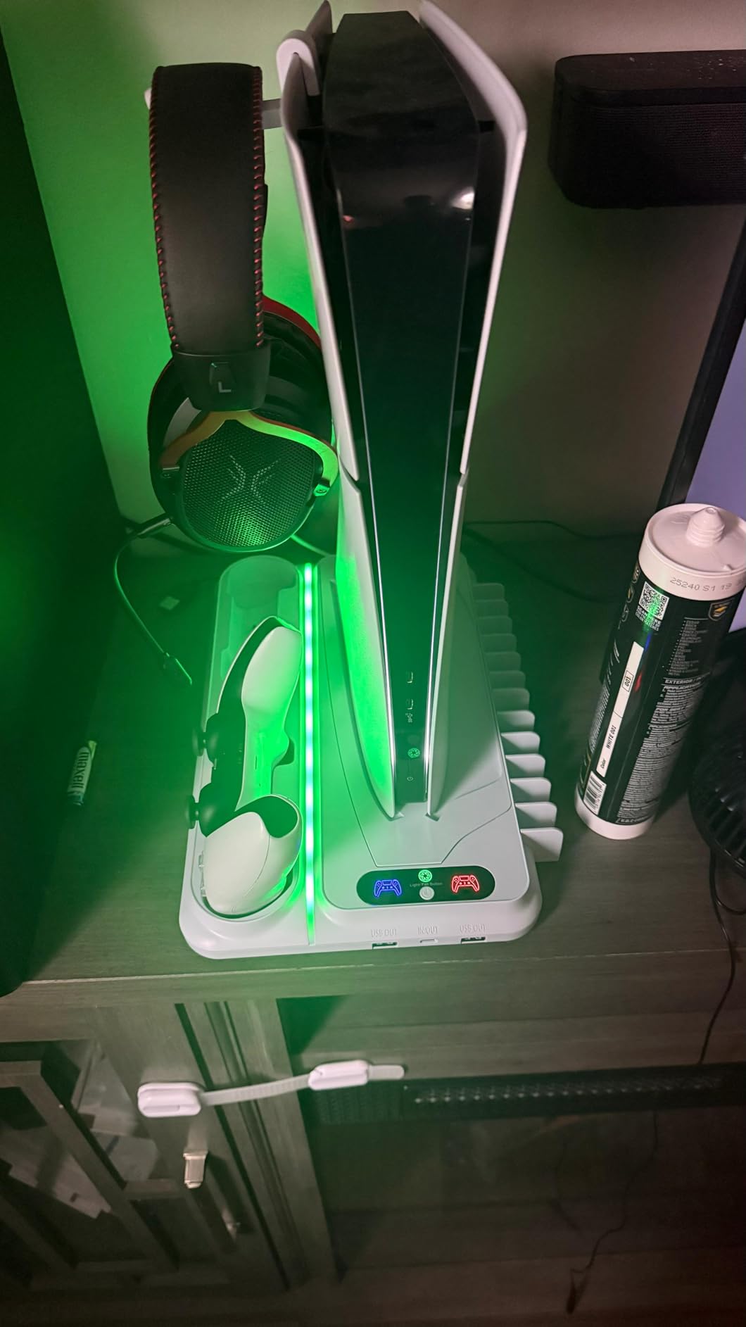 PS5 Cooling Station for PS5/Slim/Pro Disc Digital Console,PS5 Fan Cooling Fan with Dual PS 5 Controller Charger,3 Level Fan, RGB Light,12 Slot, PS5/Slim/Pro Stand for PlayStation 5 Console Accessories customer photo 1