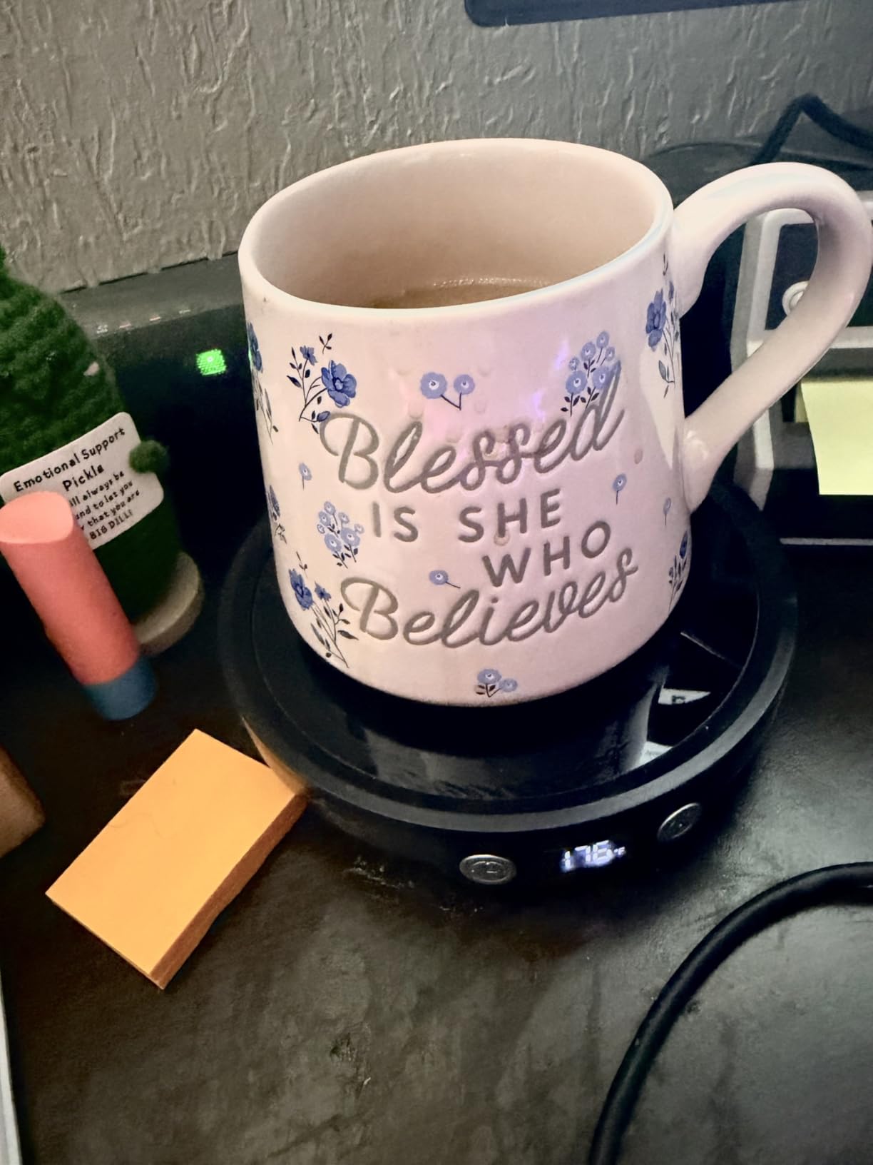 SWEETFULL Mug Warmer - Upgraded 36W Coffee Cup Warmer for Desk with 130°F-176°F Digital Display, 2-12H Timer Auto Shut Off, Smart Electric Coffee Heating Plate, Ideal Gifts for Women Men - Black customer photo 1