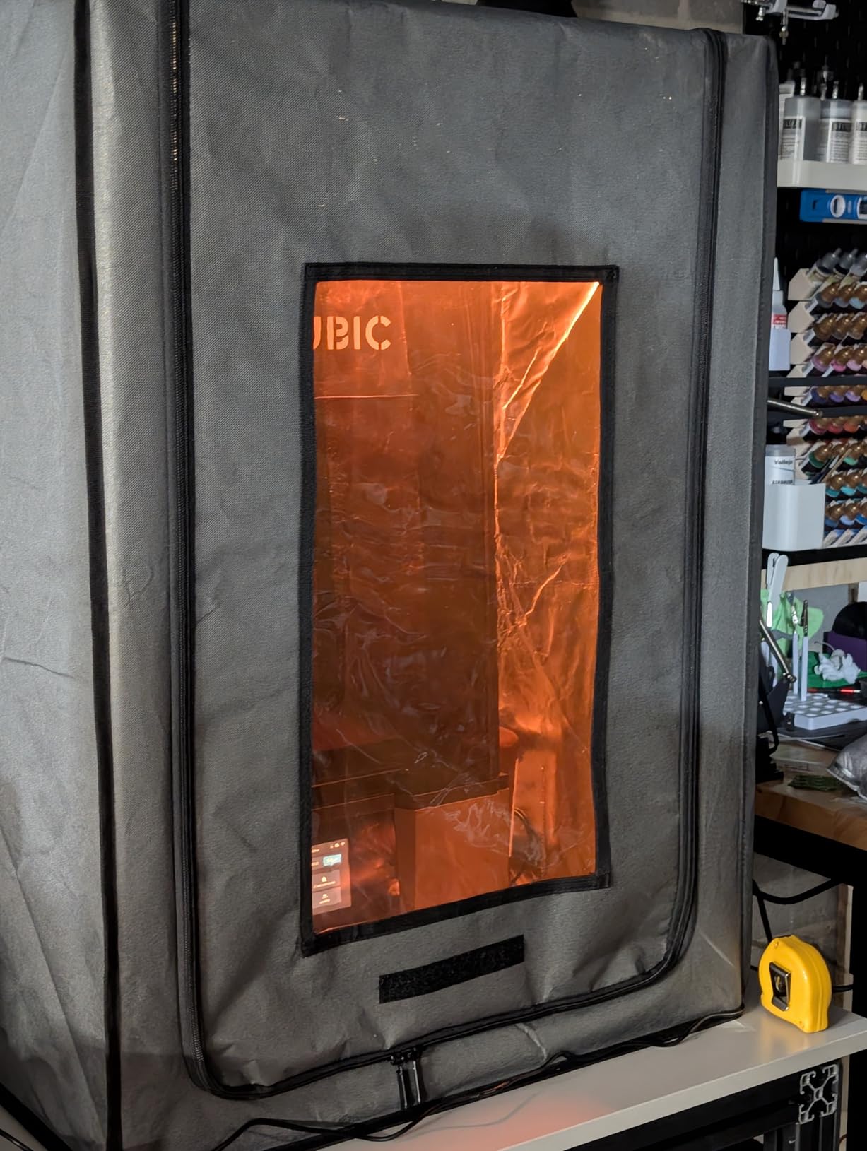 Resin 3D Printer Enclosure with Ventilation Filter, 12V Fan 5000RPM with Speed Control Fume Extraction, Dustproof Tent Constant Temperature Protective Cover for Ender 3 Pro/V2/Ender3 S1/ Neo (Grey) customer photo 2