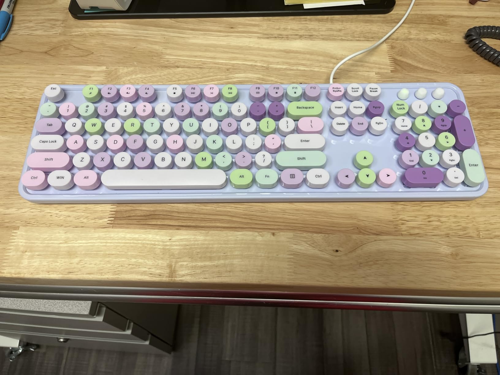 Large Print Backlit Keyboard, USB Wired Computer Keyboard, Full Size Keyboard with Rainbow Illuminated LED Compatible for Windows Desktop, Laptop, PC, Gaming, Black customer photo 2