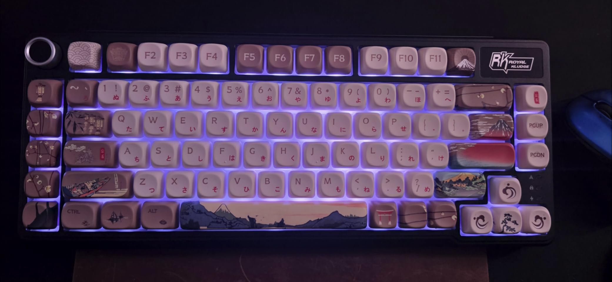 OHY XVX MOA Profile Japanese Fuji Mountain Theme PBT Keycaps Set, 140-Key Coffee & Cream Custom Keycaps for US Layout Mechanical Keyboards (Brown/Beige Design with Key Puller) customer photo 2