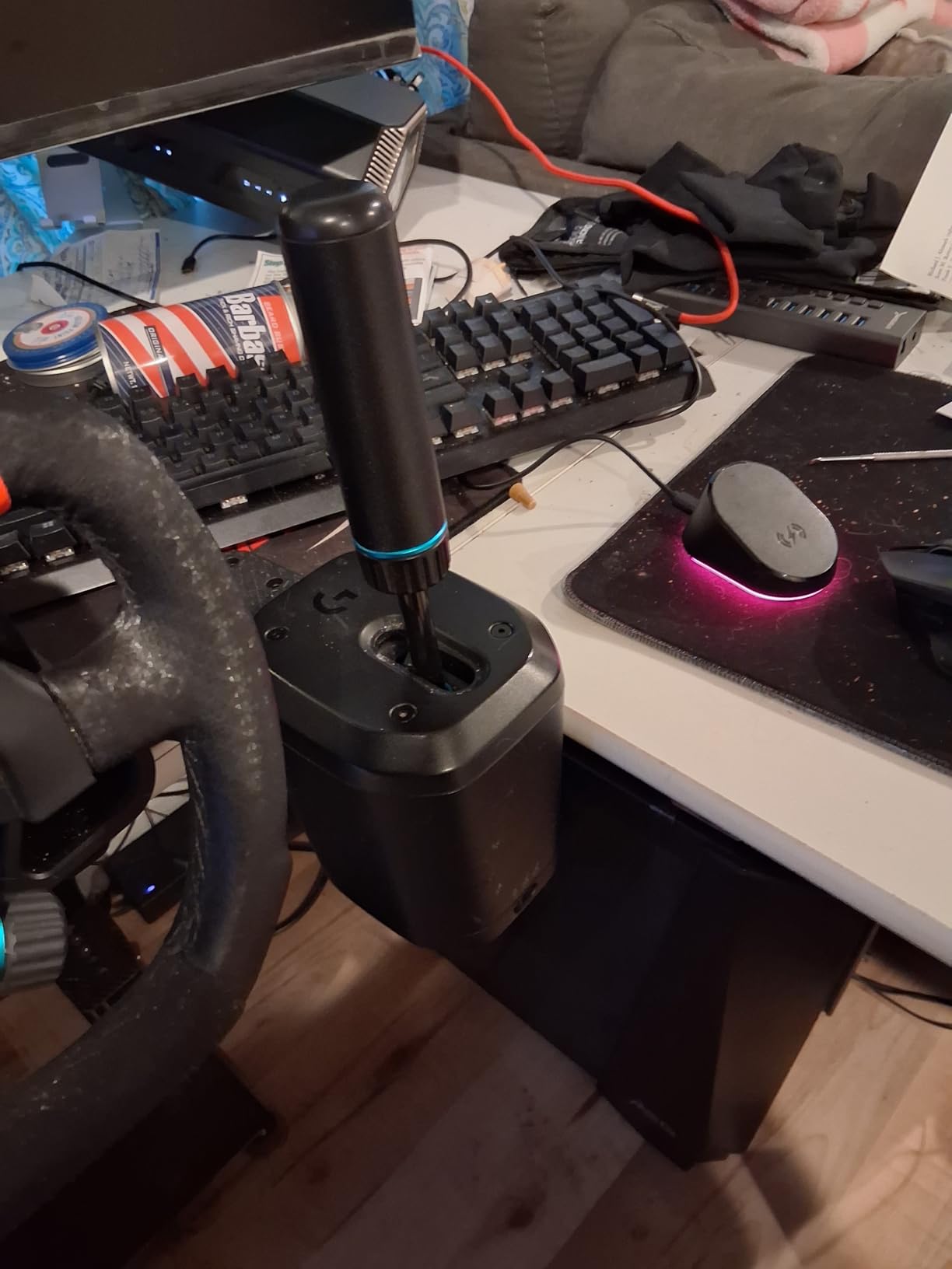 RS Shifter & Handbrake with easy mode switching, height-adjustable handle, & included table clamp for RS & PRO Series - PlayStation, Xbox, & PC sim racing units customer photo 2