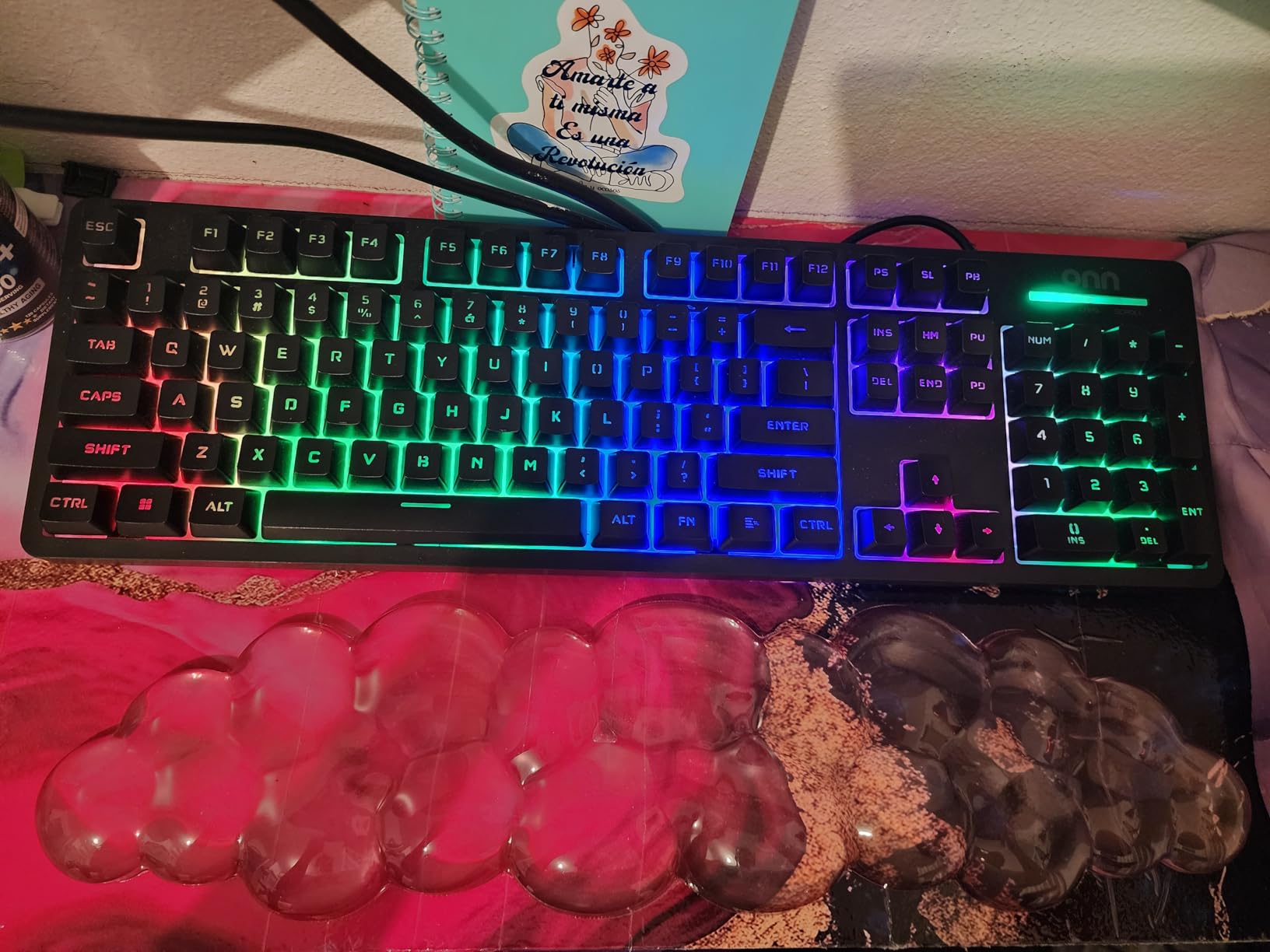 Gel Cloud Keyboard and Mouse Wrist Rest, Cute Wrist Support and Arm Support Keyboard Rest for Keyboard and Mouse Typing Pain Relief, Suitable for Office/Computer/Laptop/Gaming (Pink) customer photo 1