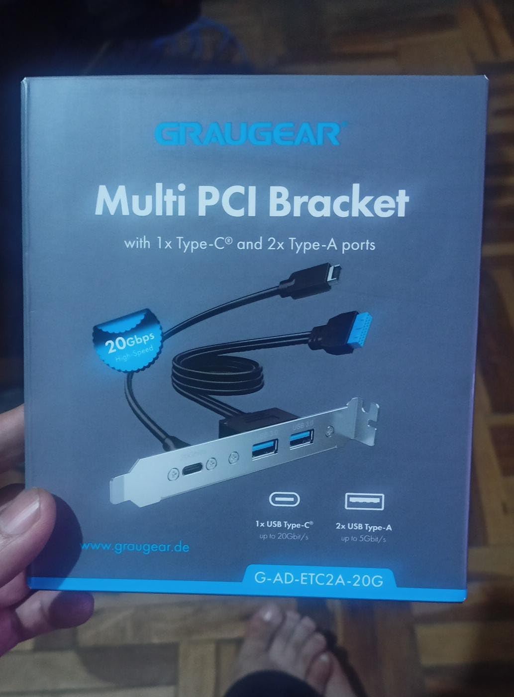 GRAUGEAR 20Gbps USB3.2 Gen2x2 USB-C Front Panel Adapter, Motherboard Header Extension Cable, USB-C and USB to USB3.2 Type-E Key-A 20-Pin and 19-Pin USB3.0 Connectors with PCIe Bracket[G-AD-ETC2A-20G] customer photo 1