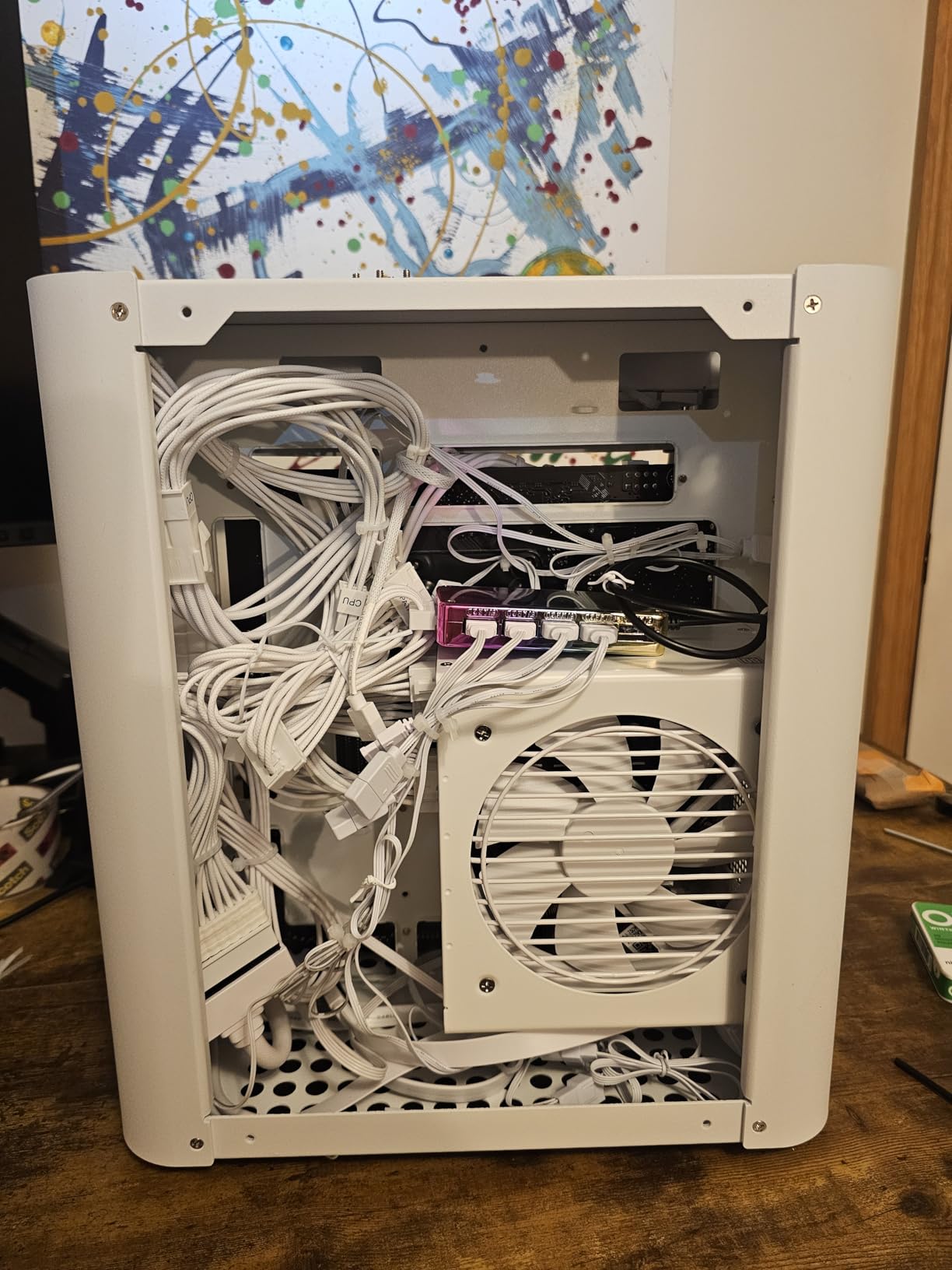 JONSBO TK-0 Black ITX Mini Tower PC Case, Hyperboloid Glass Desktop Design,Separated Cabinet Structure, Al Alloy Shell DTX/ITX Walnut Wood Computer Case, Sff Case,Black customer photo 2