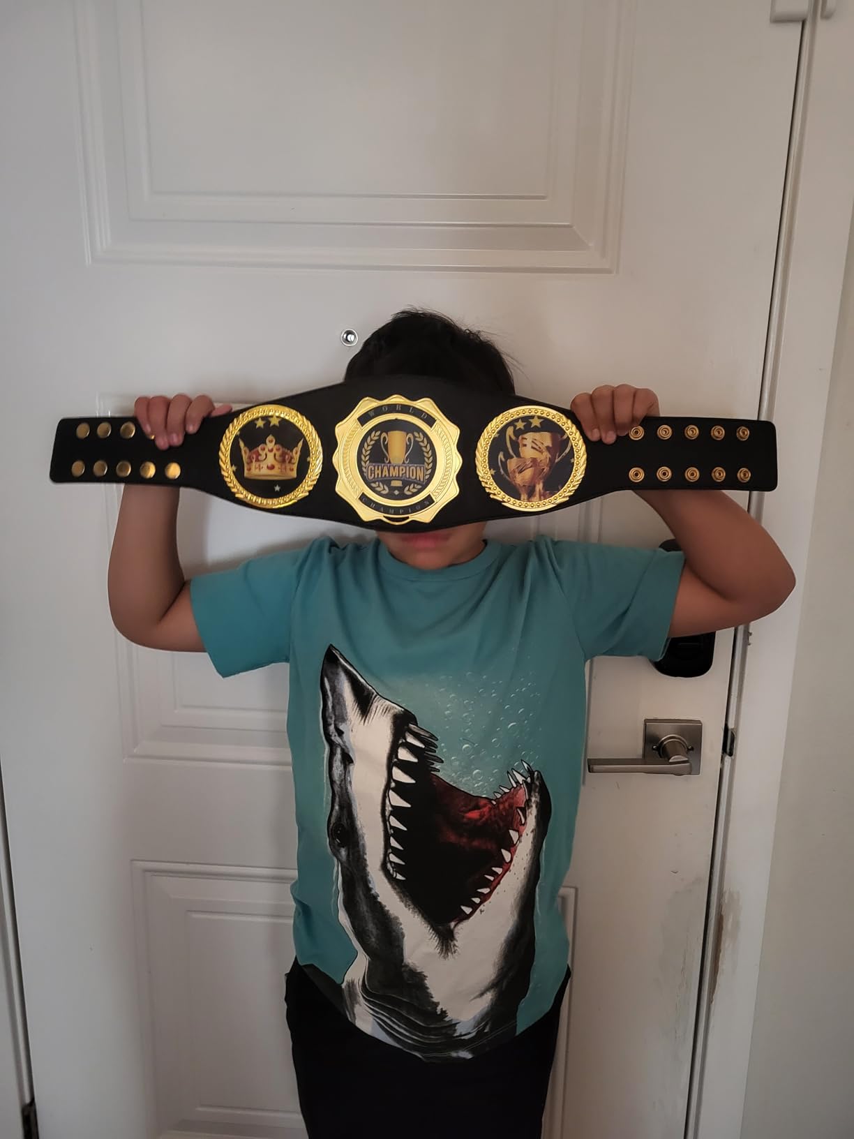 Championship Belt - Football Baseball Softball Soccer Basketball Esports Fantasy Sports Hockey Wrestling Boxing High School College Class Tournament or League Winner Youth Champion Belt customer photo 2
